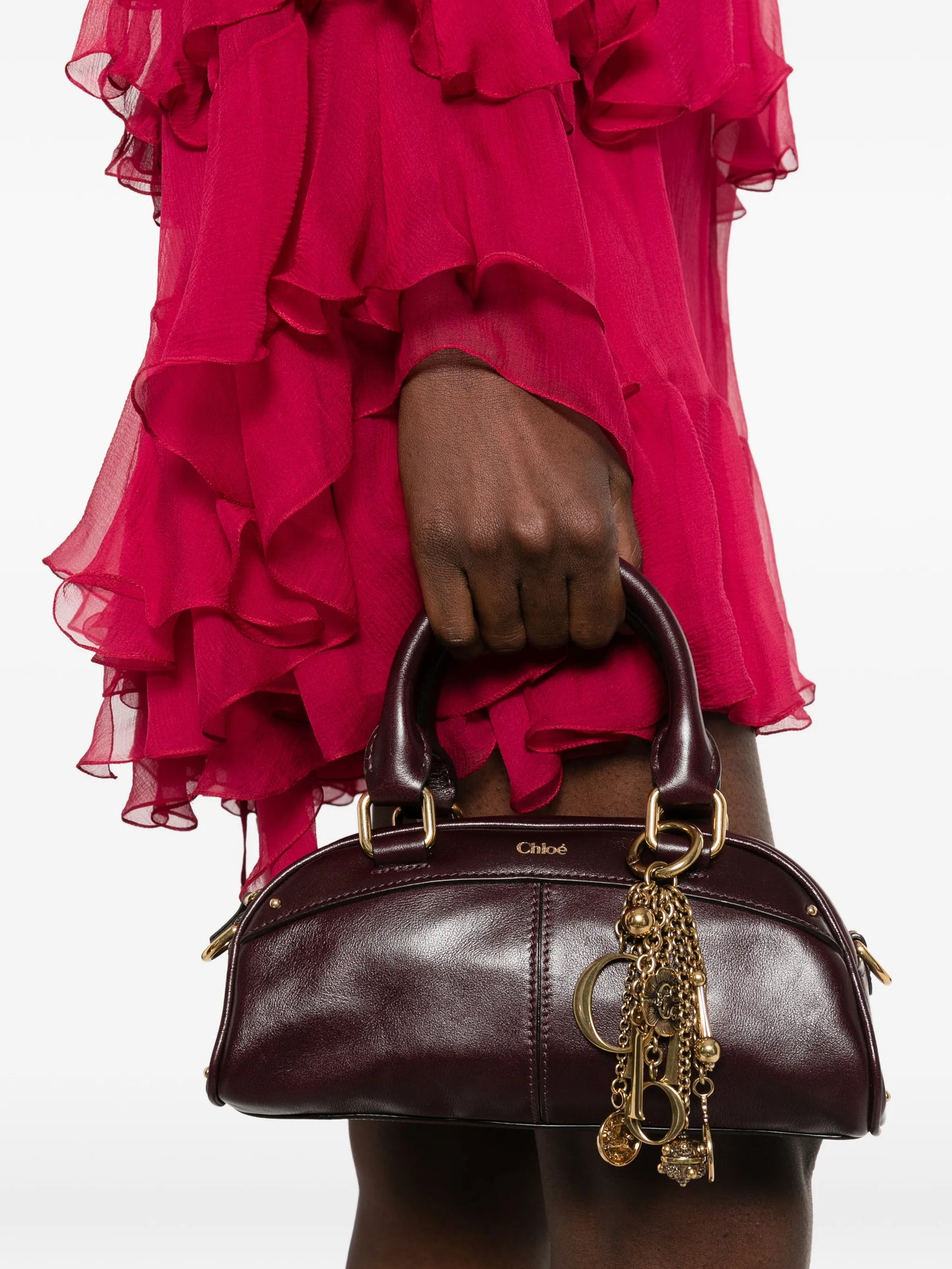 small charm bowling handbag