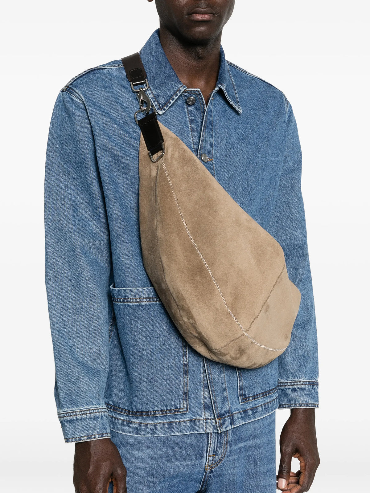 Quiver Clip bag in suede leather