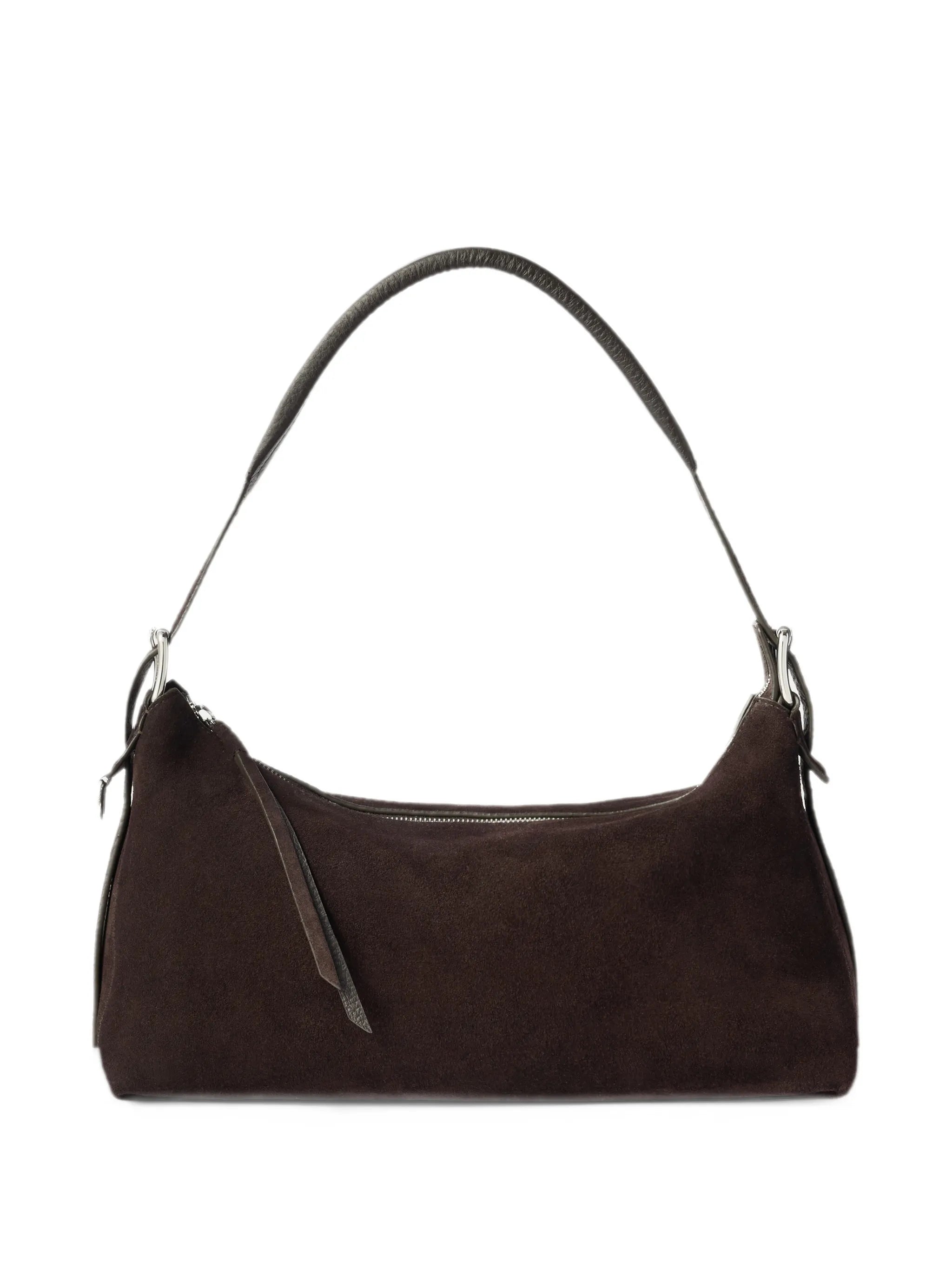 belted bag in suede leather