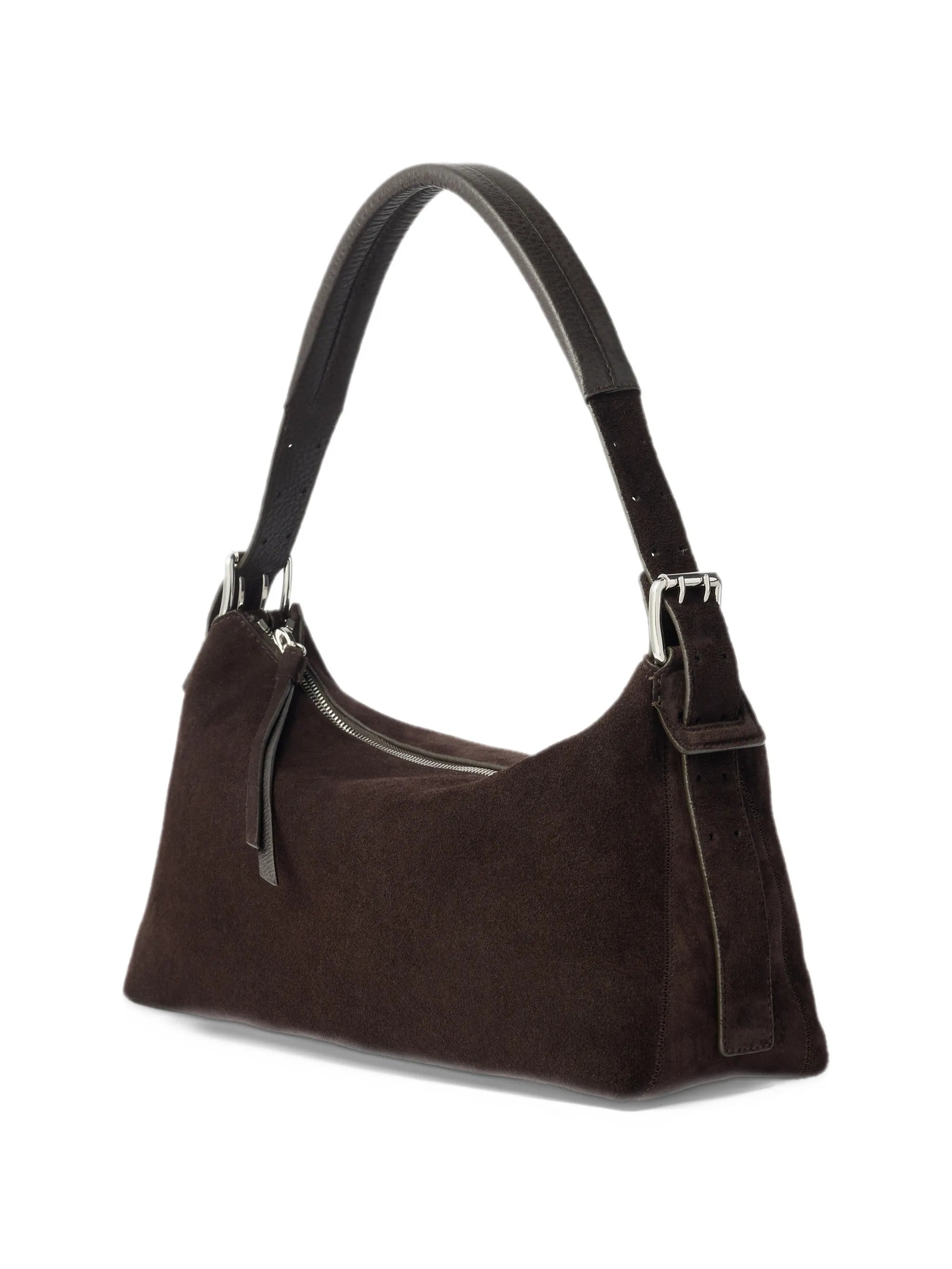 belted bag in suede leather