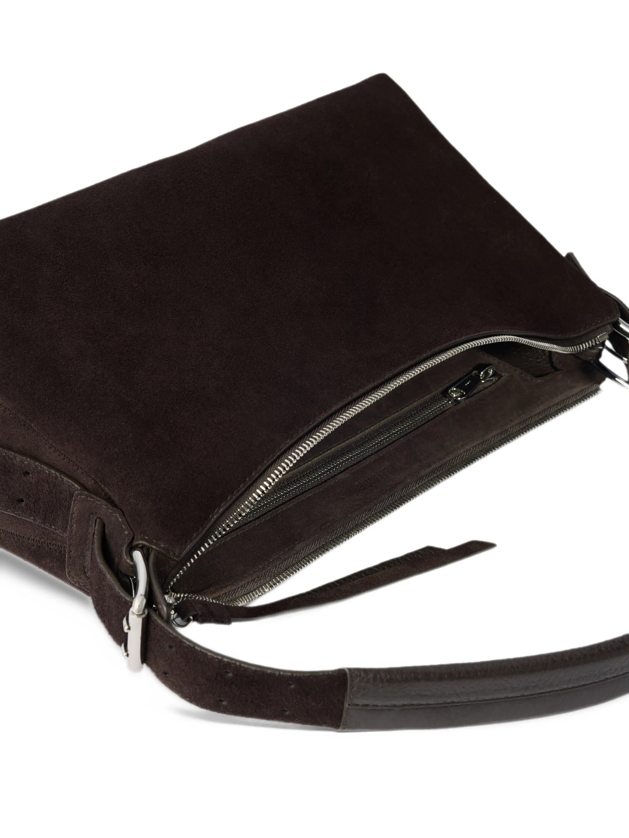 belted bag in suede leather