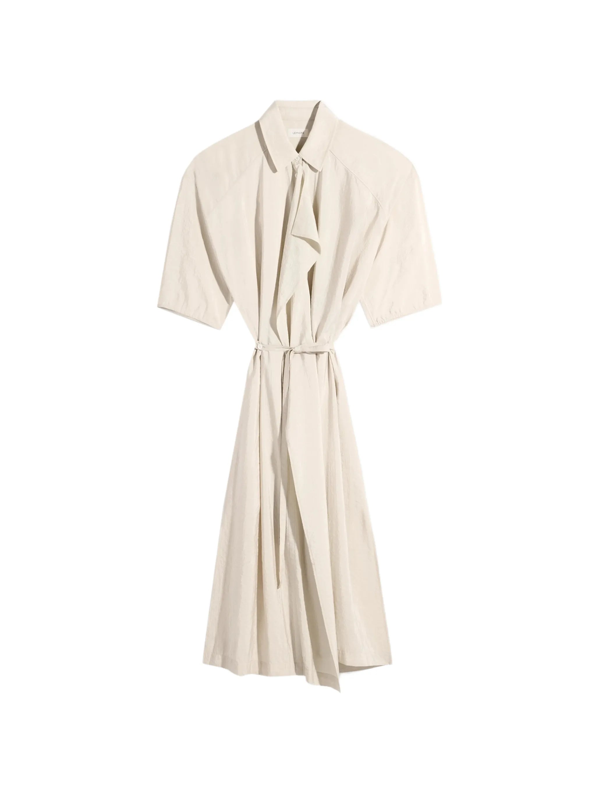 asymmetrical shirt dress in dry silk