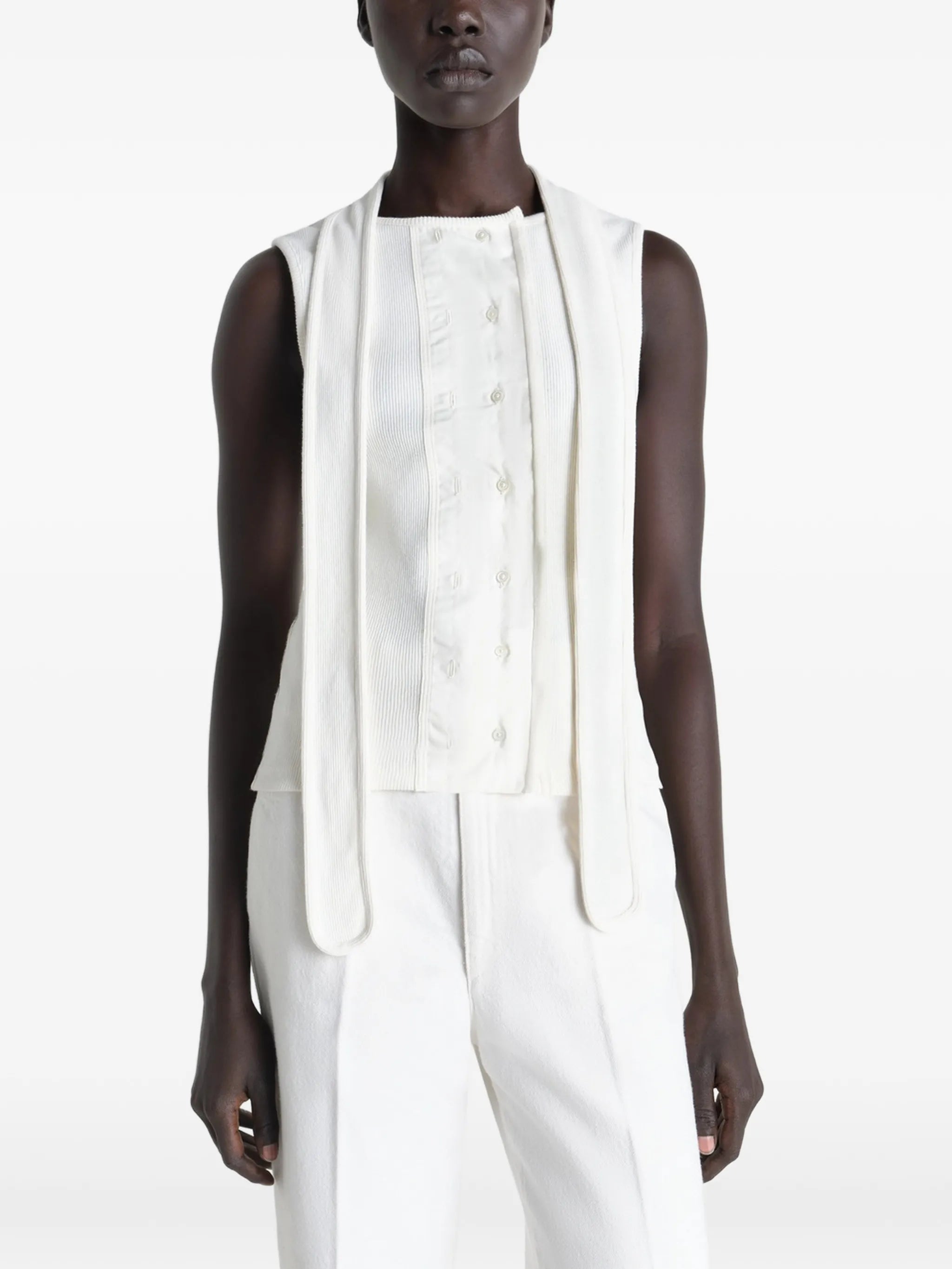 tie-neck sleeveless top