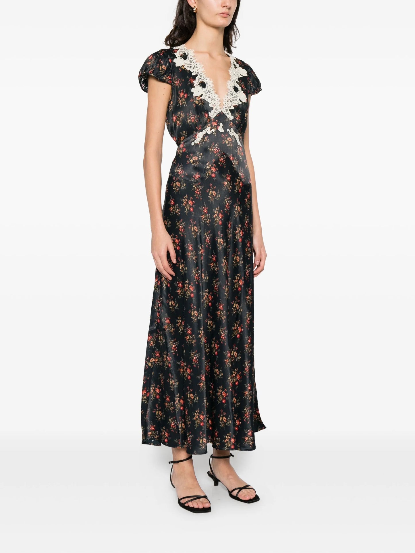 Coraline lace flower midi dress