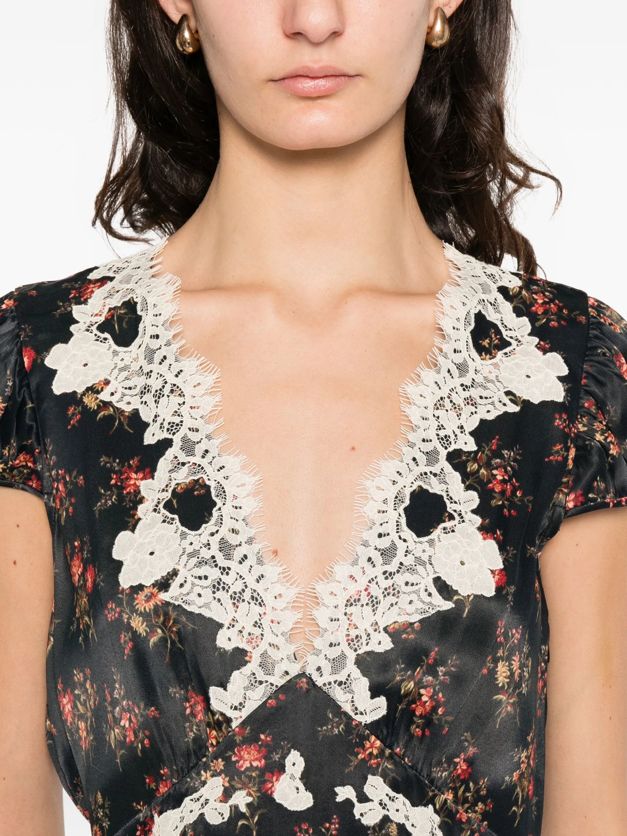 Coraline lace flower midi dress