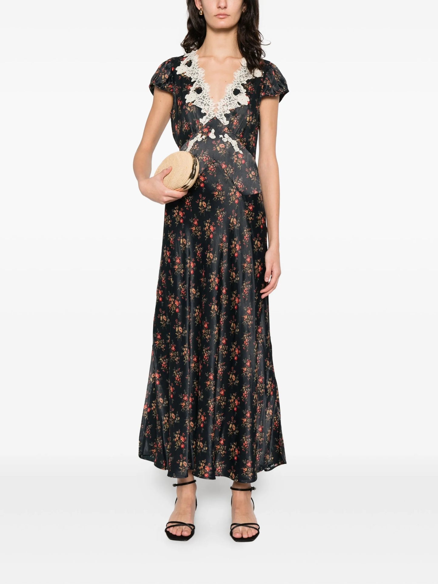 Coraline lace flower midi dress
