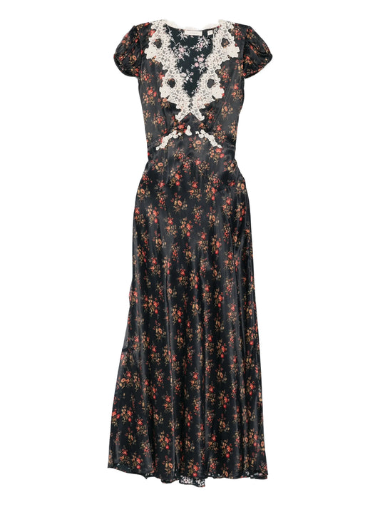 Coraline lace flower midi dress