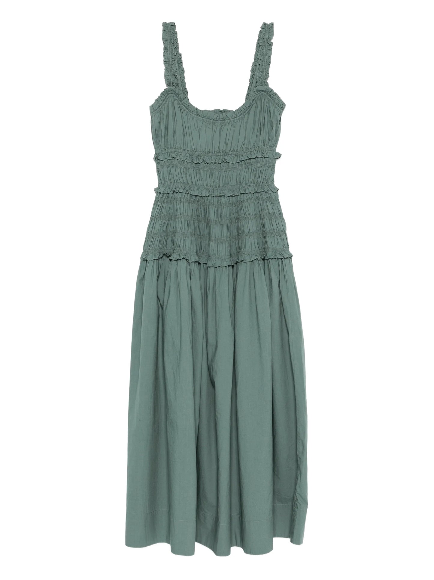Marianne ruffled scoop-neck midi dress