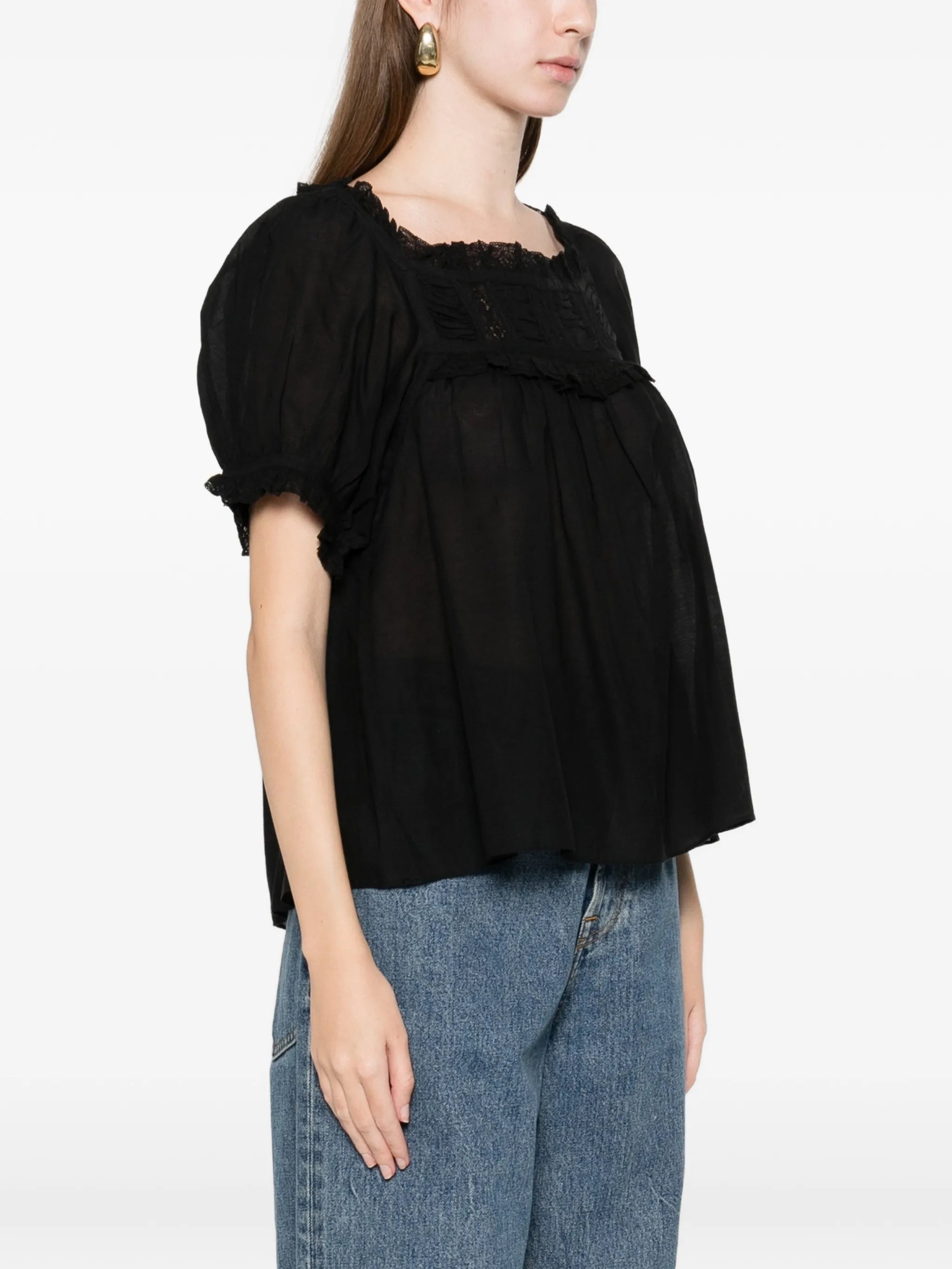 Frances ruffled detail top