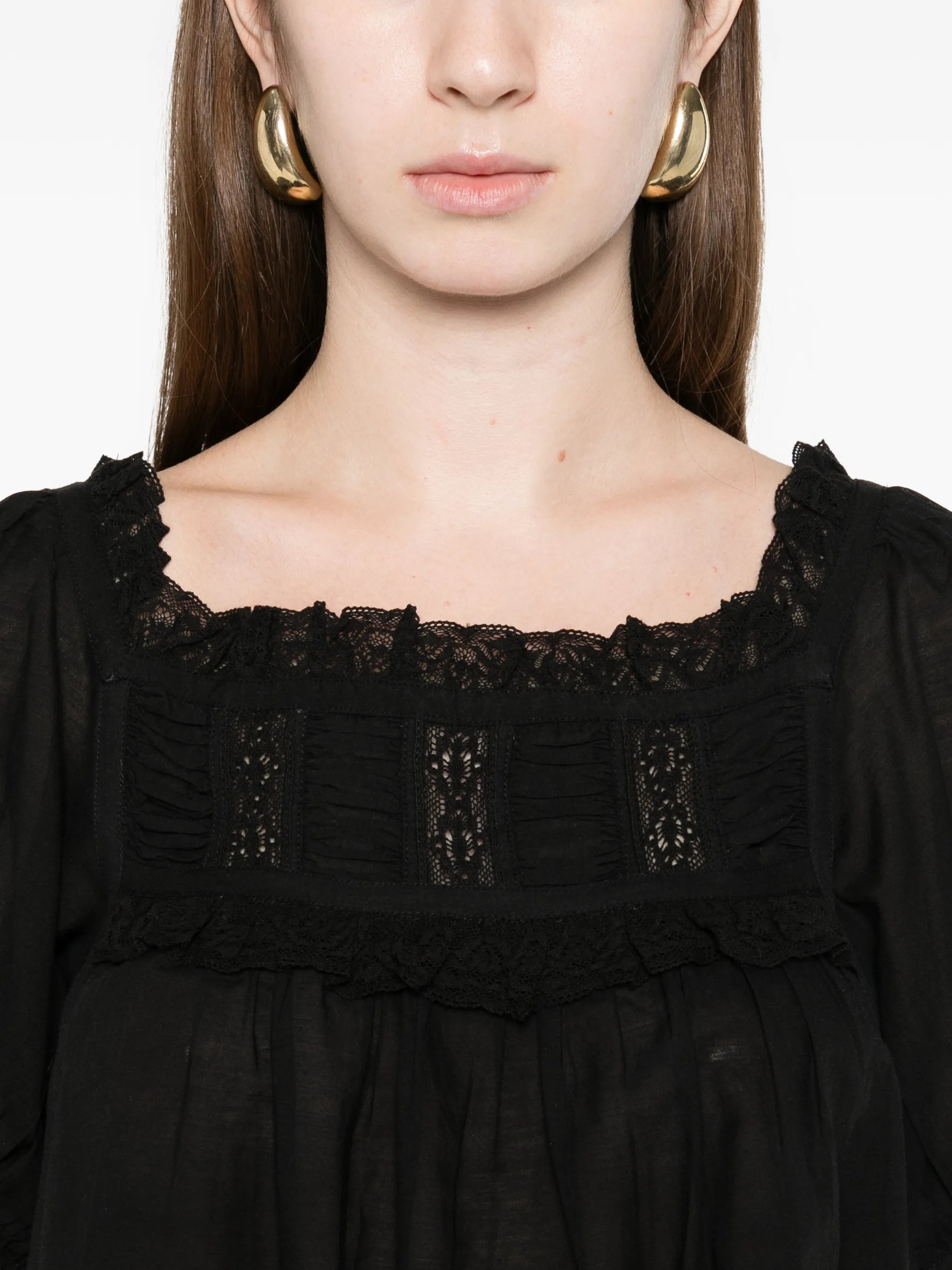 Frances ruffled detail top