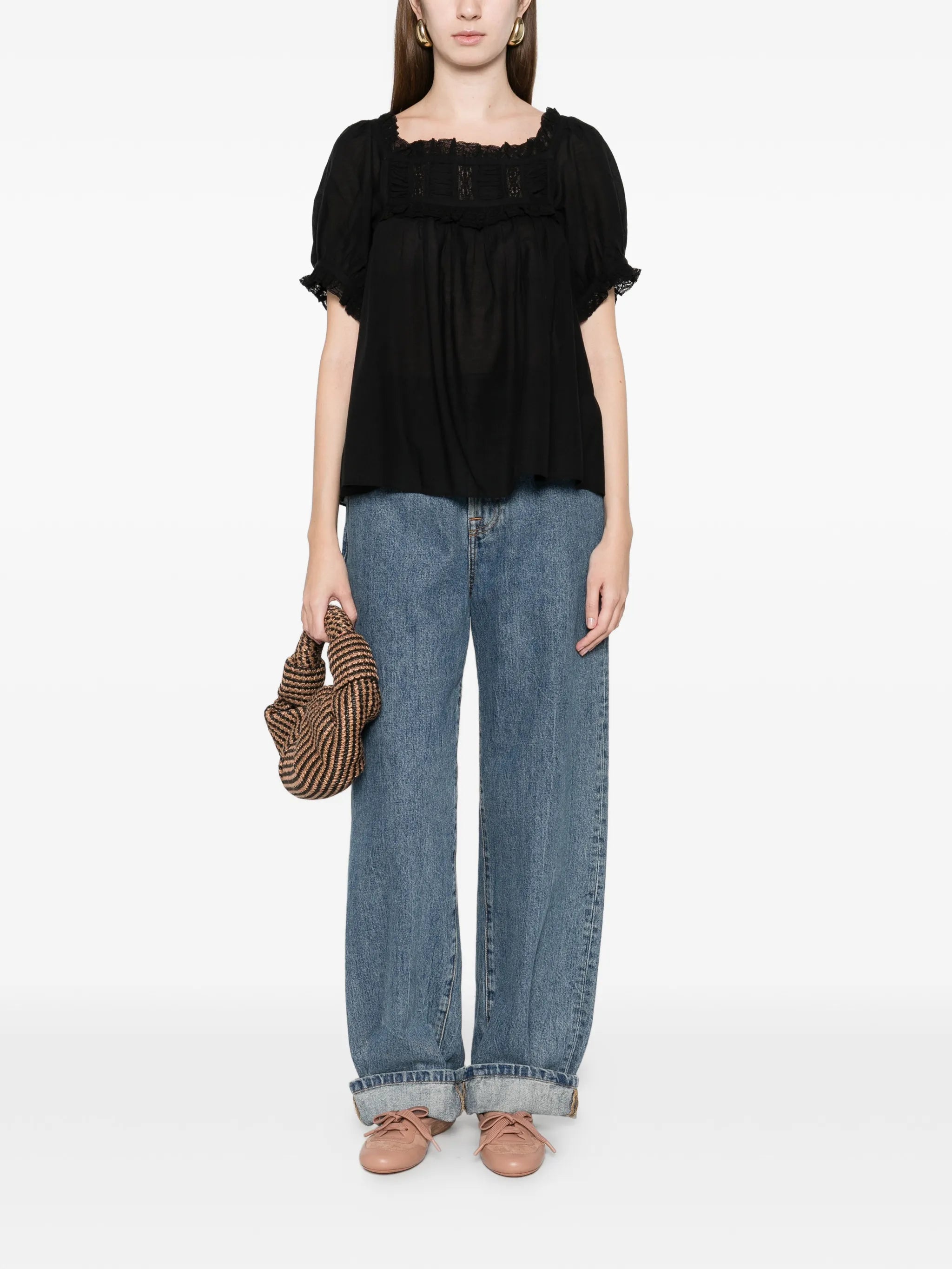 Frances ruffled detail top