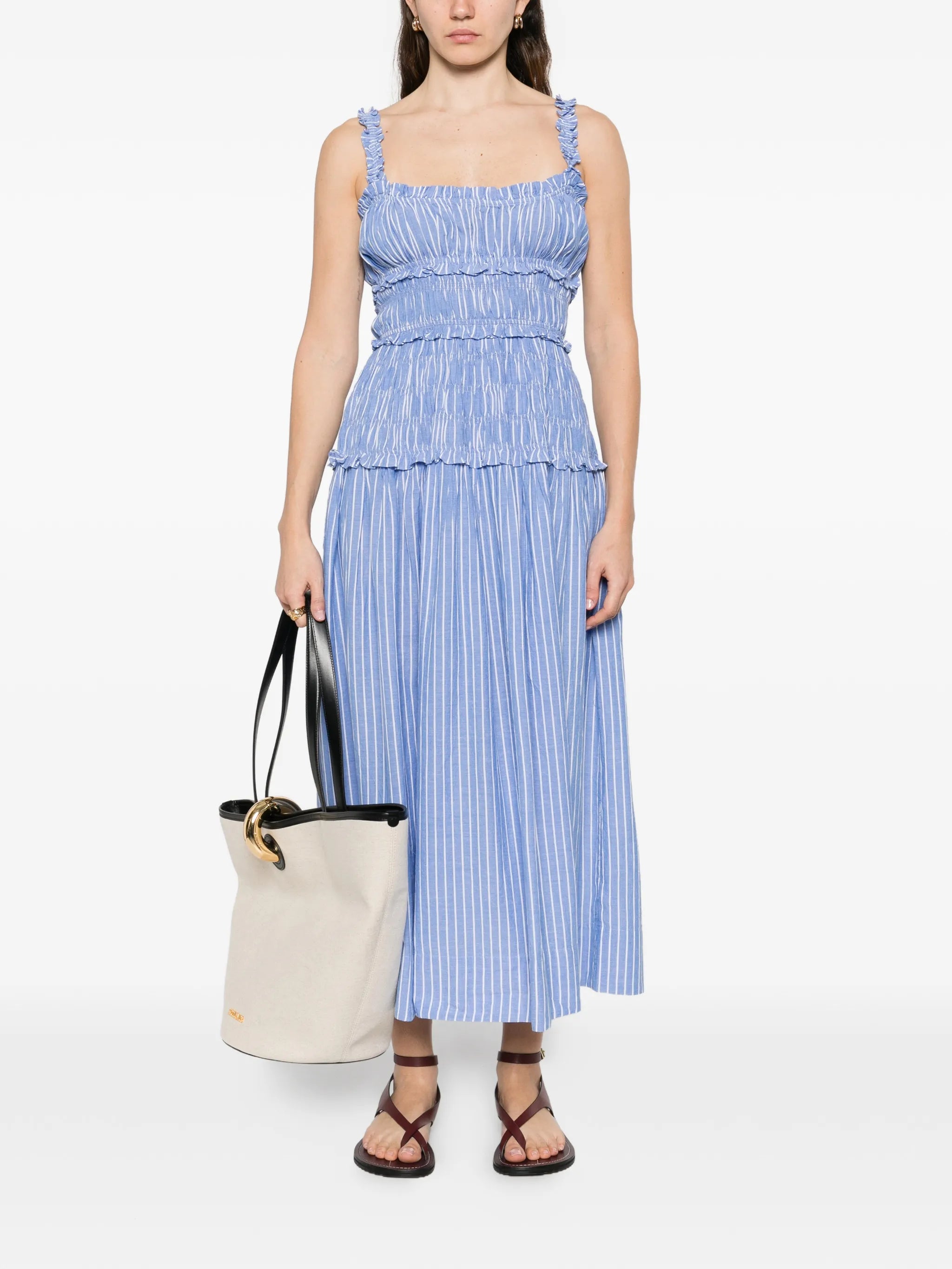 Marianne striped midi dress
