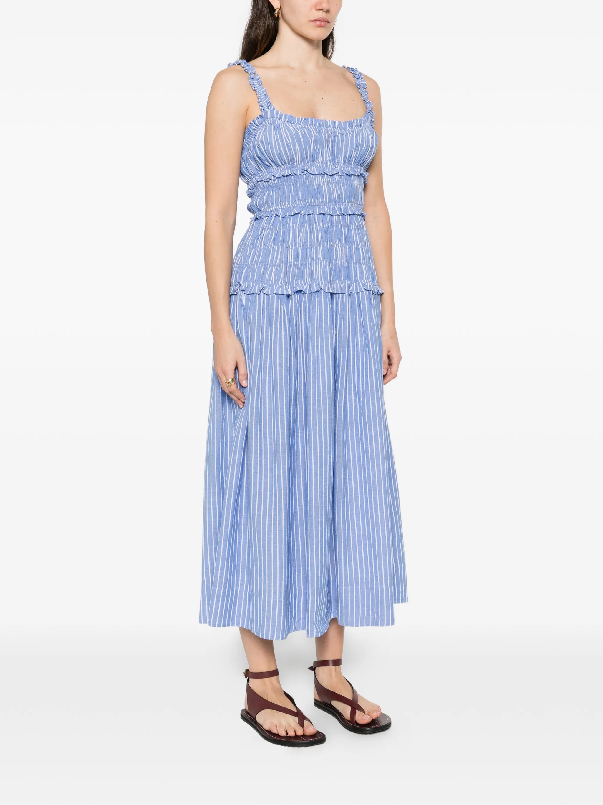 Marianne striped midi dress