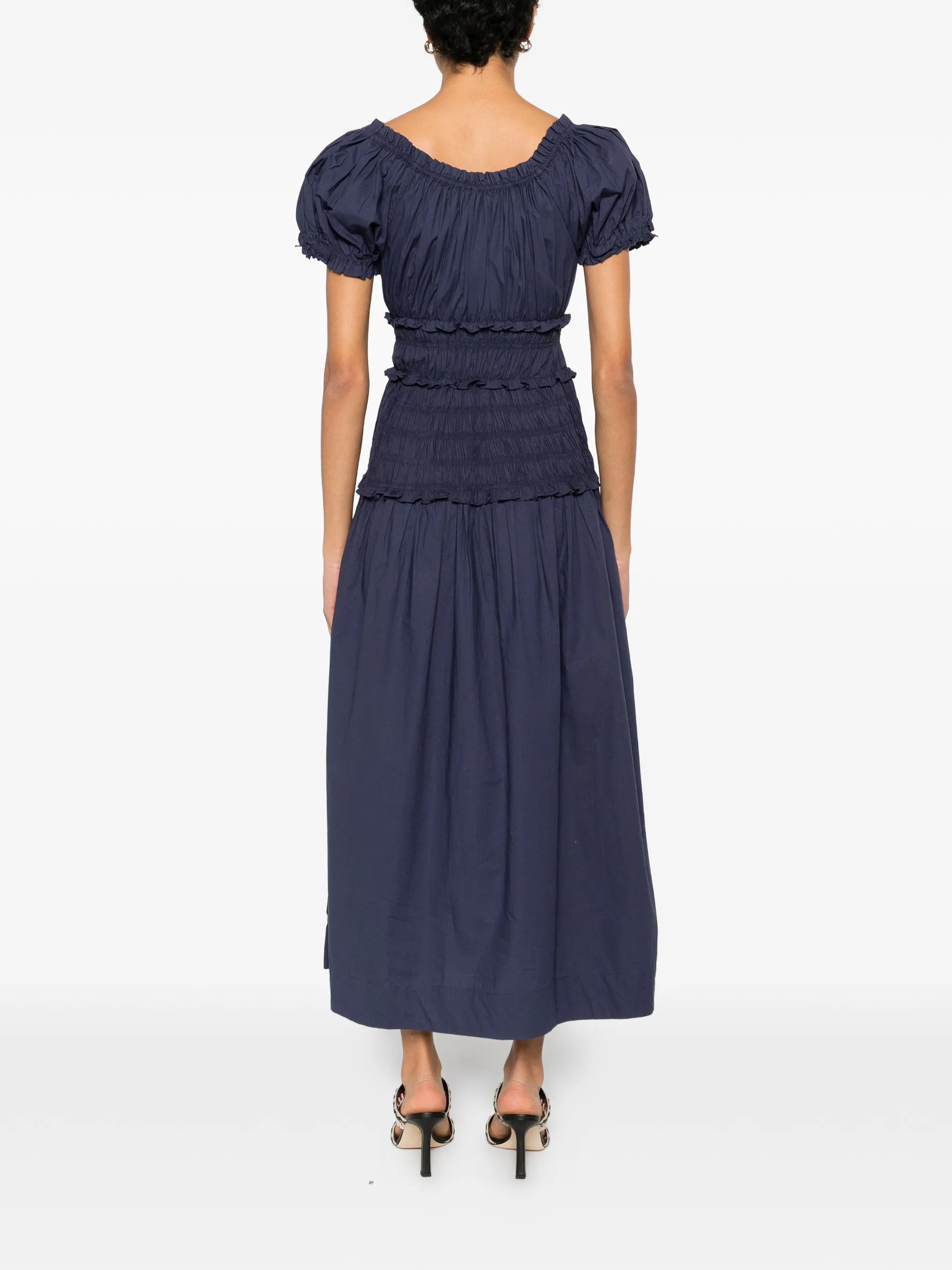 ruffled scoop-neck dress