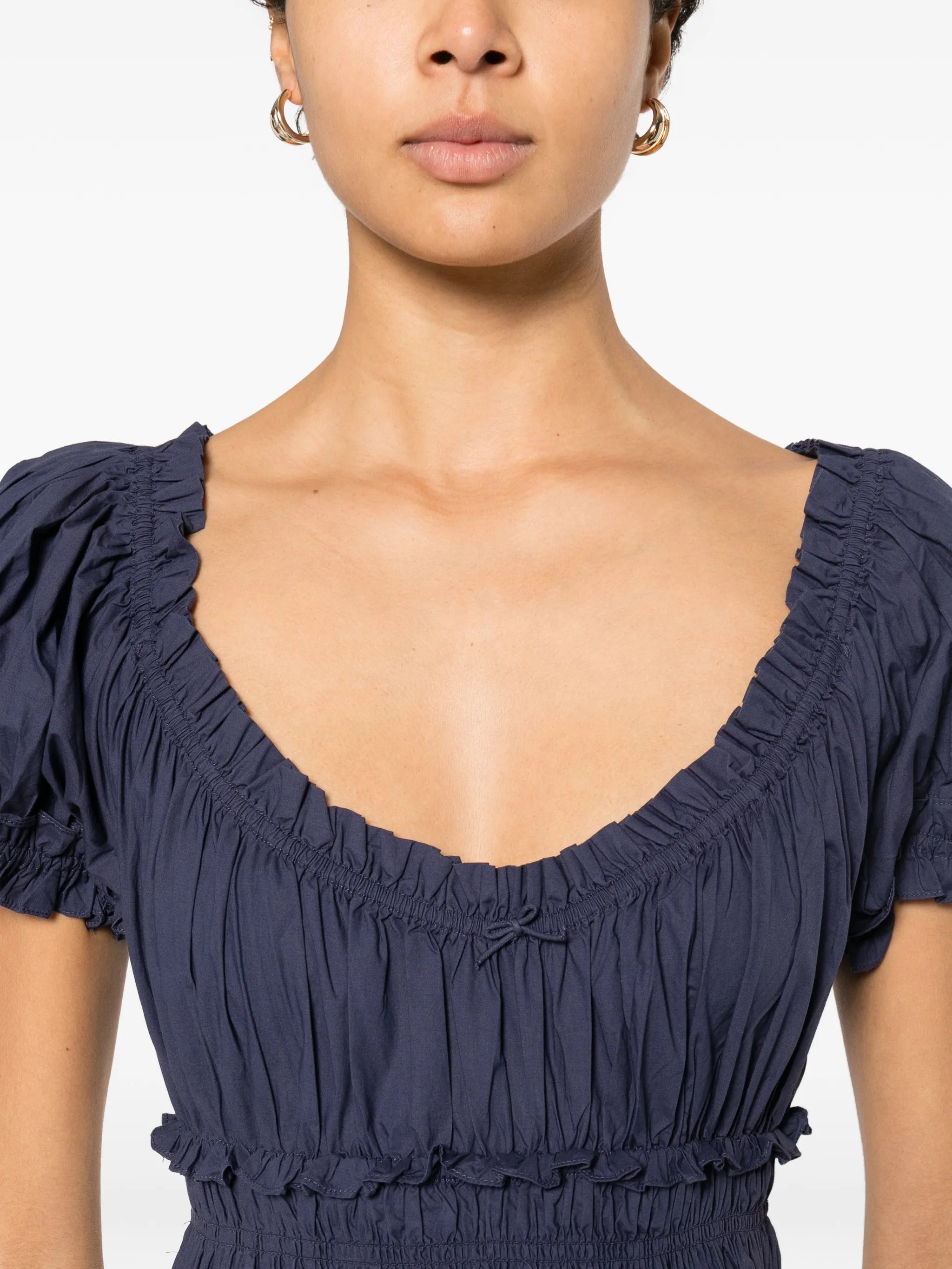 Leanne ruffled scoop-neck midi dress