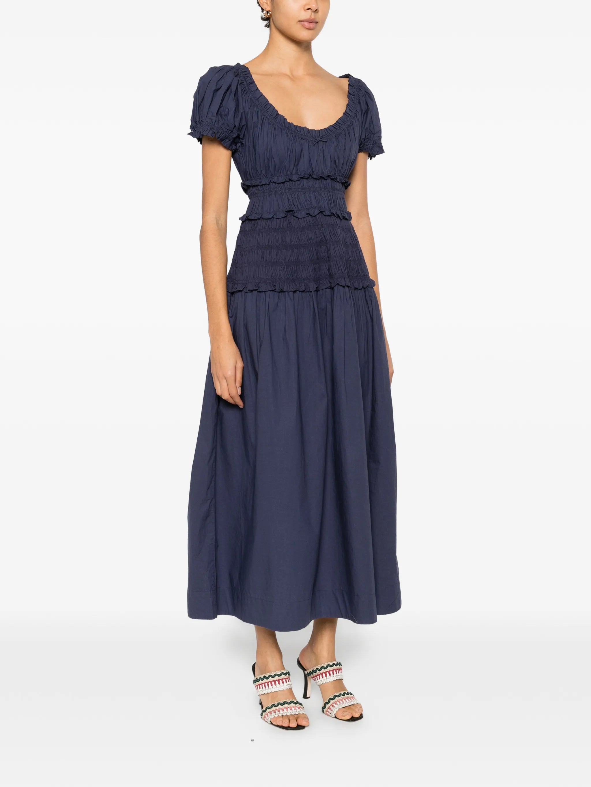 ruffled scoop-neck dress