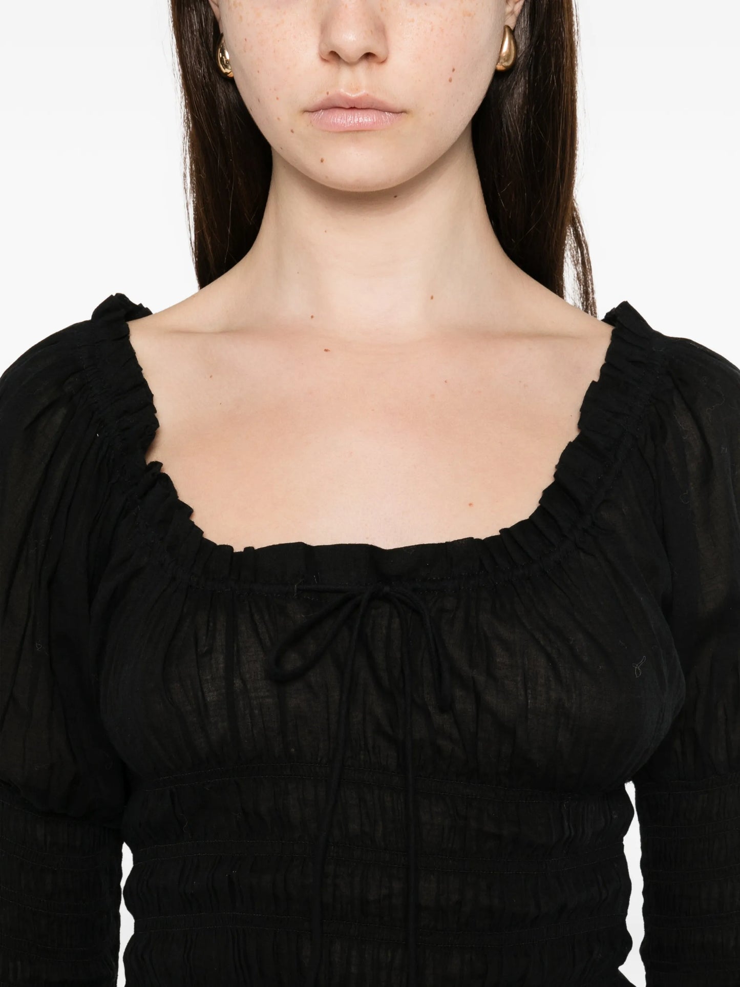 scoop neck long sleeve top