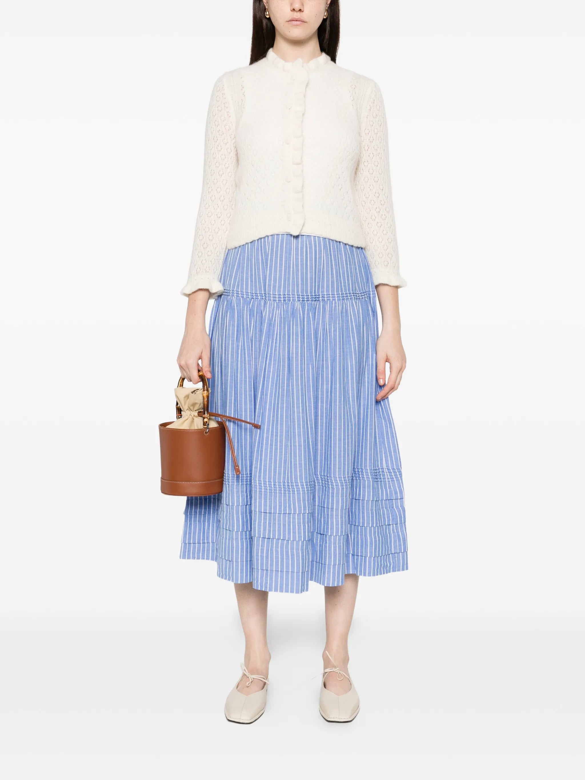 frills perforated cardigan