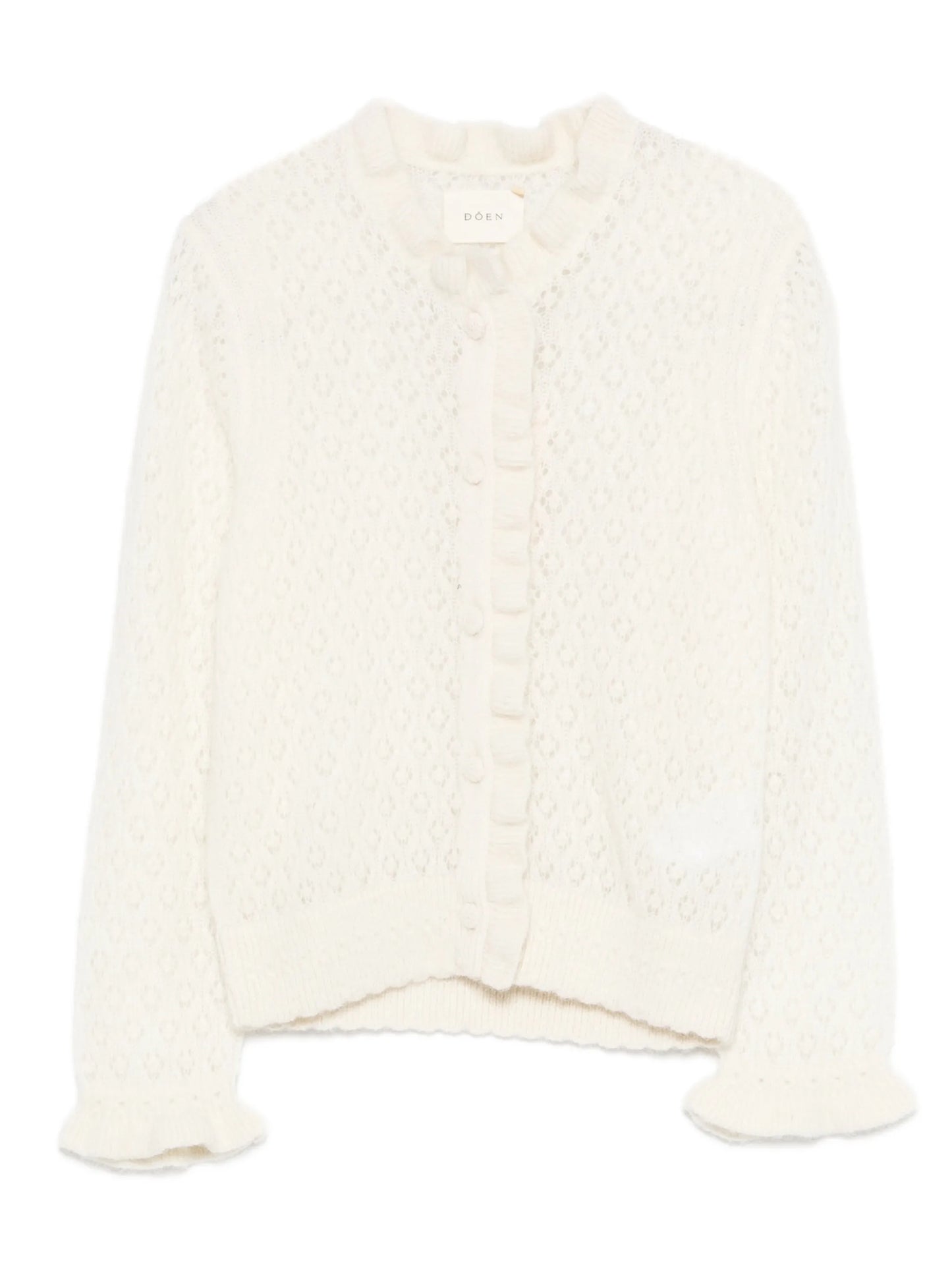 frills perforated cardigan