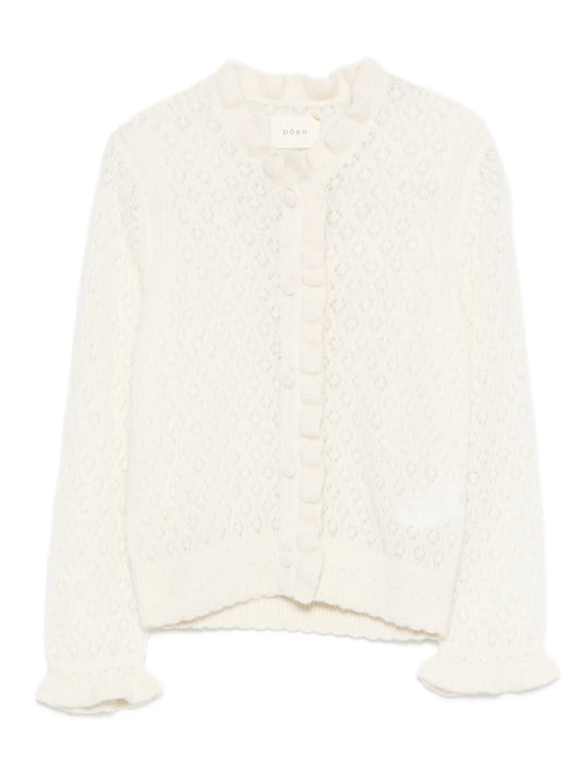 frills perforated cardigan
