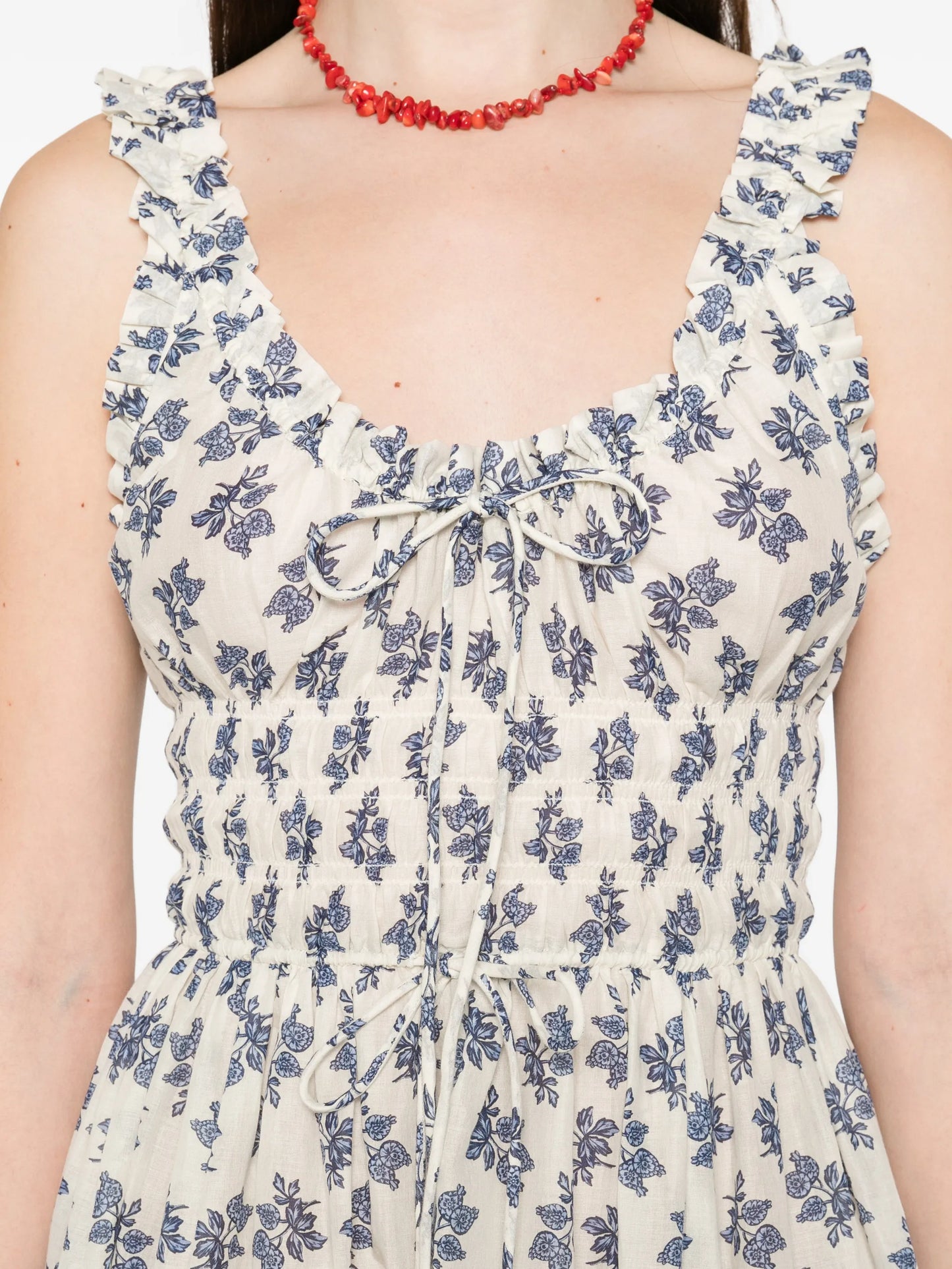 flower print scoop neck dress