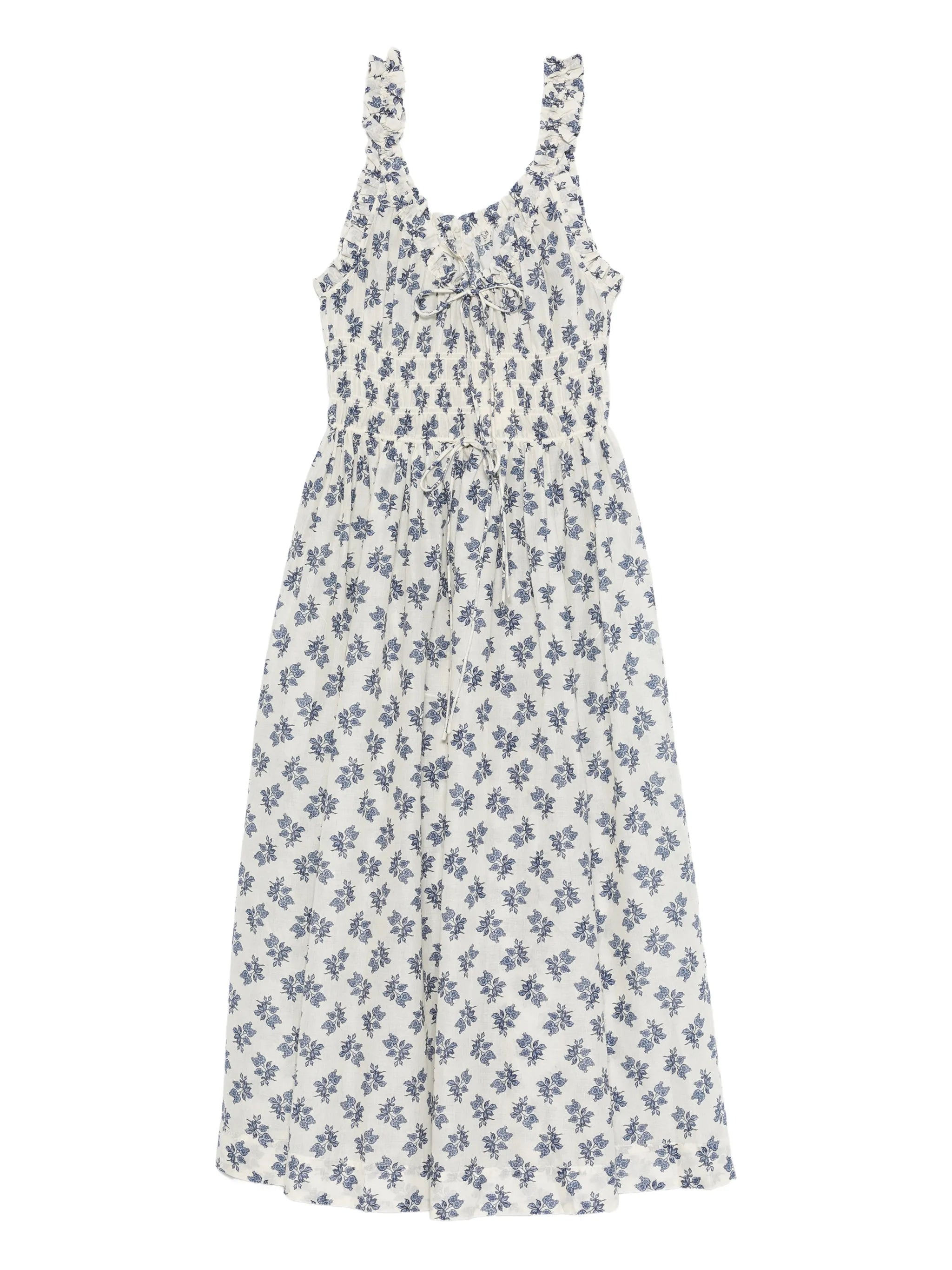Emmaretta flower-print scoop-neck midi dress