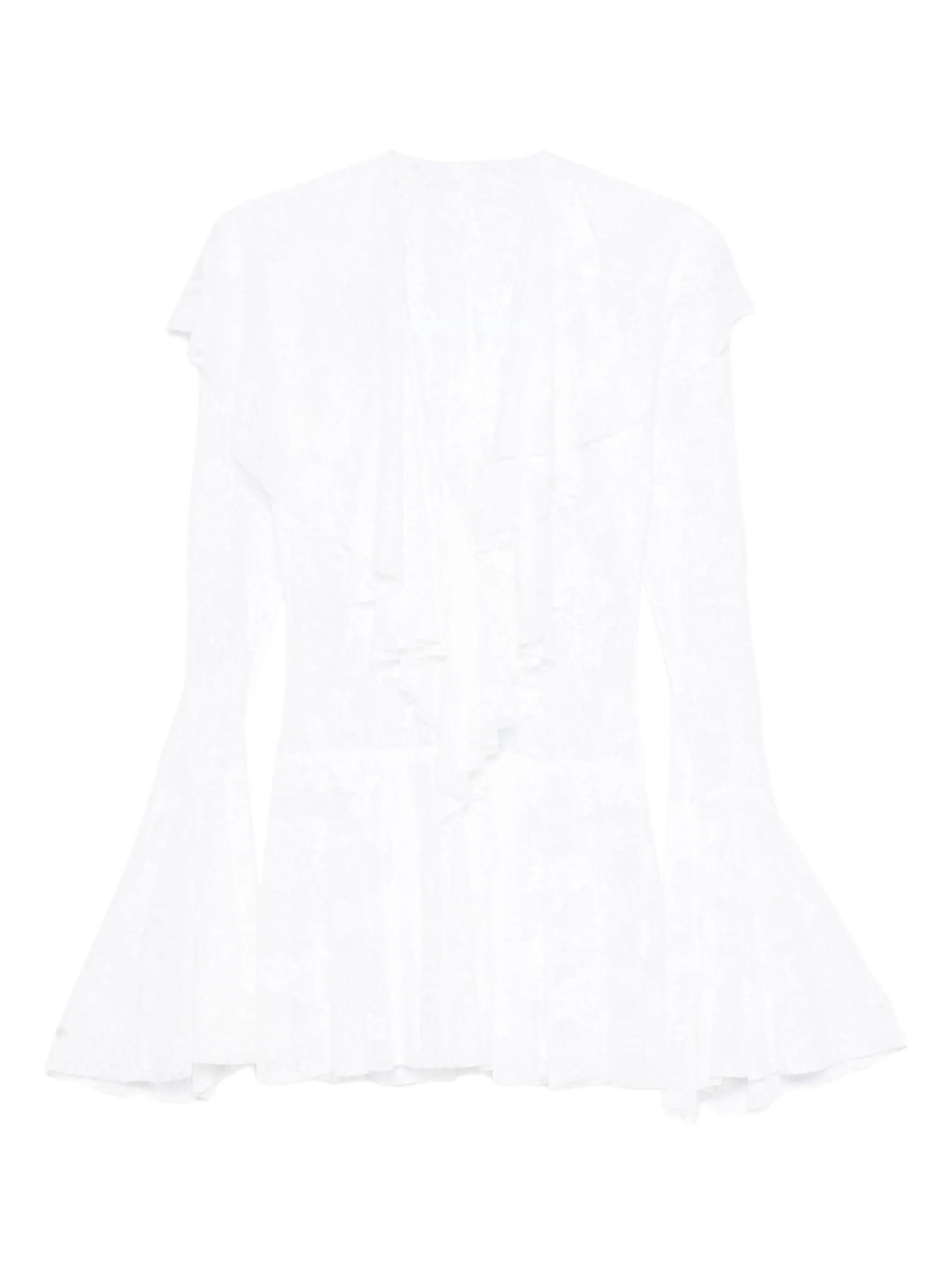 ruffled long-sleeve mini dress