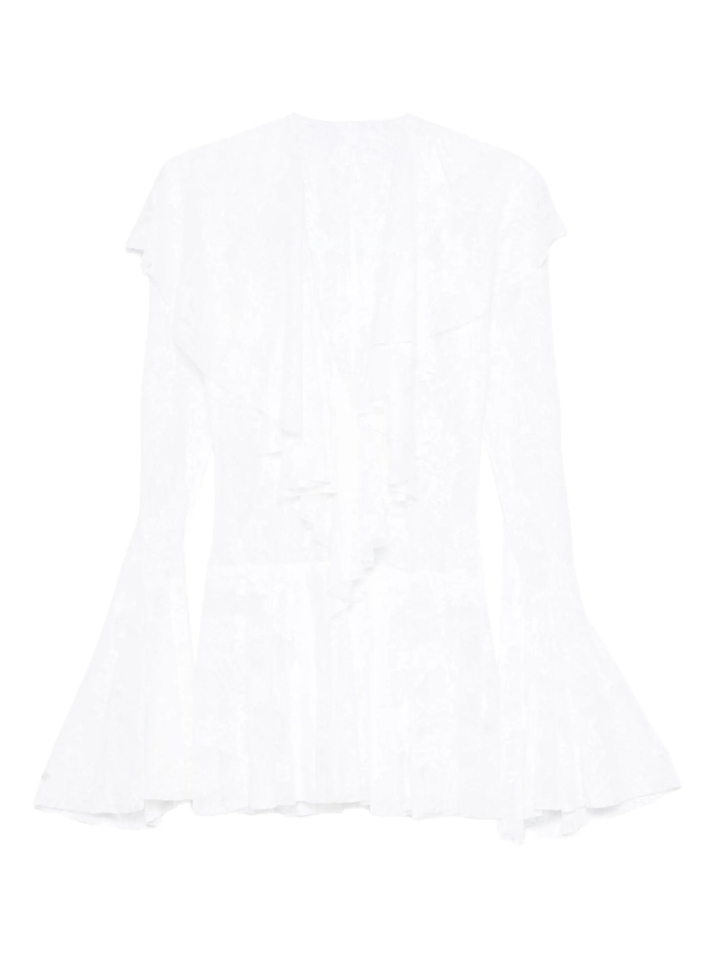 ruffled long-sleeve mini dress