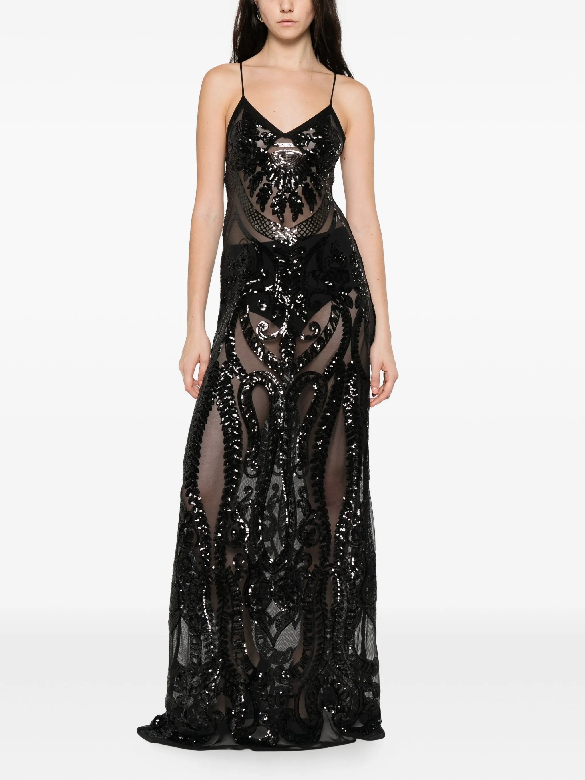 sequin-embellished gown