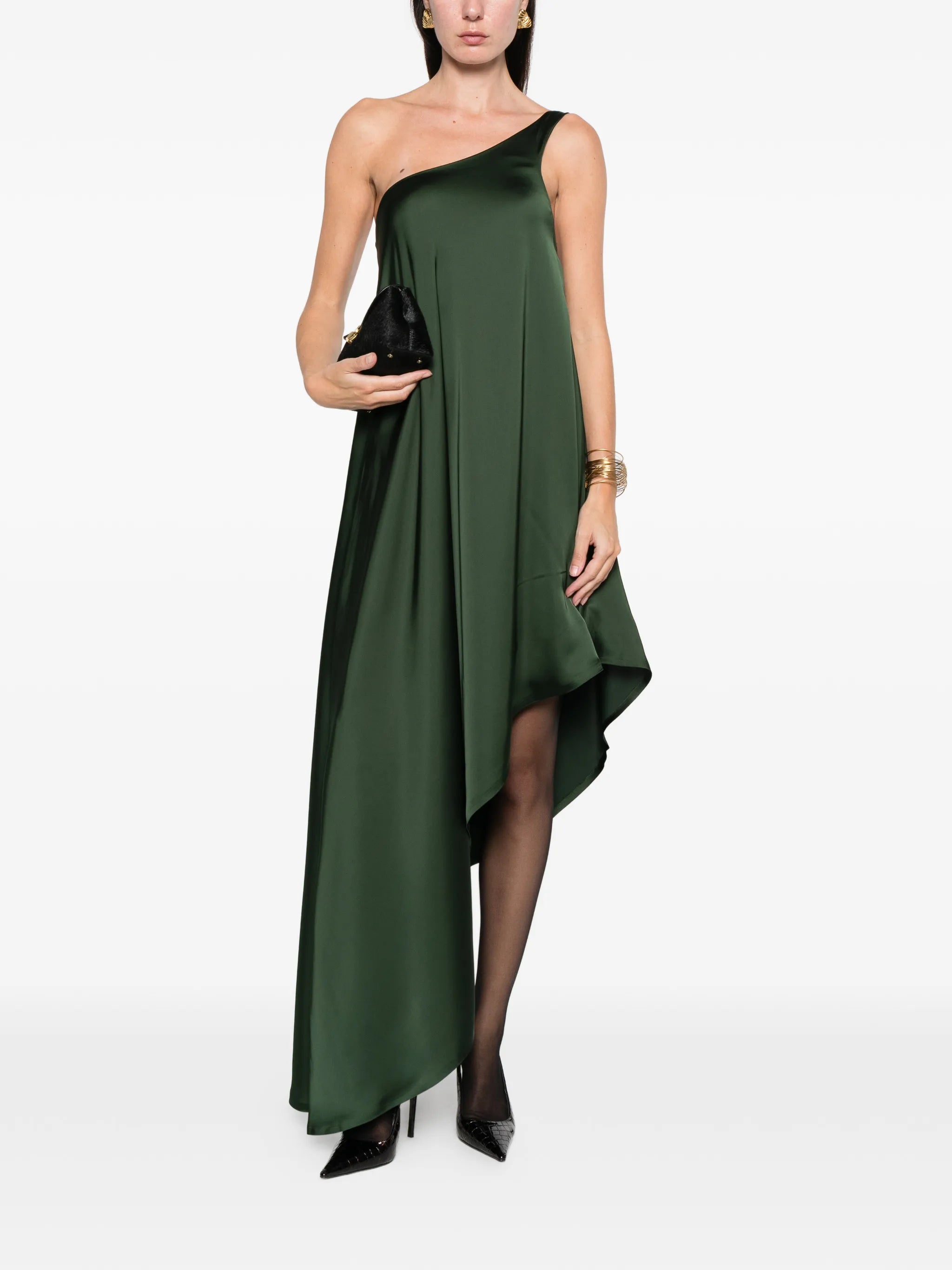 one-shoulder diagonal dress