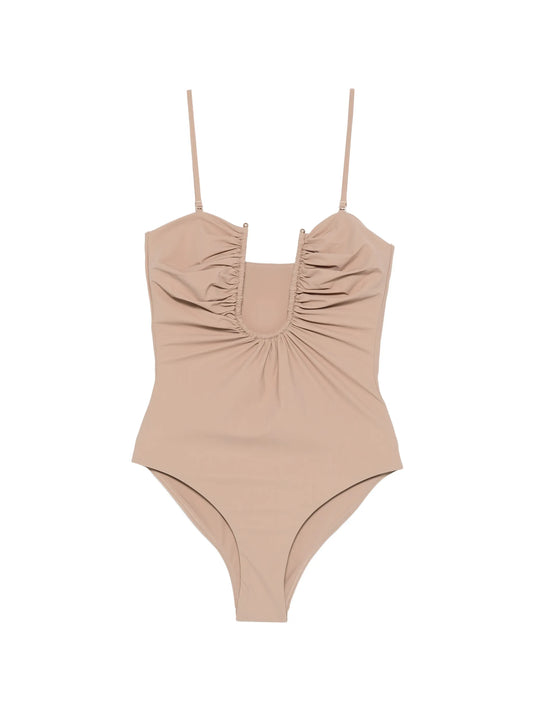 ruched one-piece swimsuit