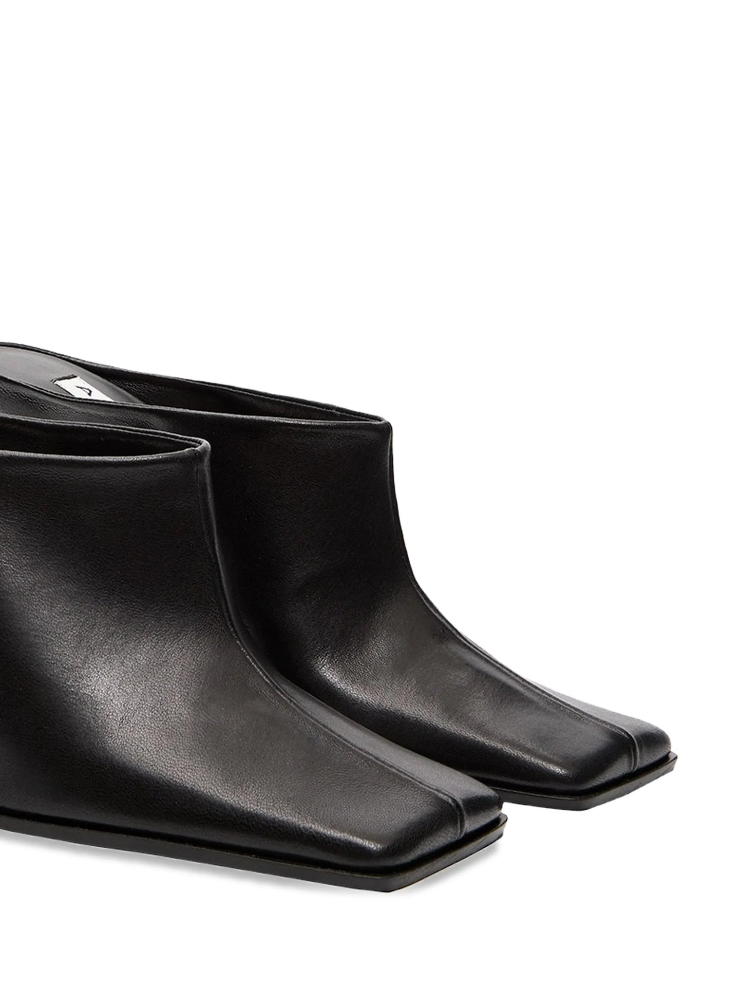 square-toe leather mules