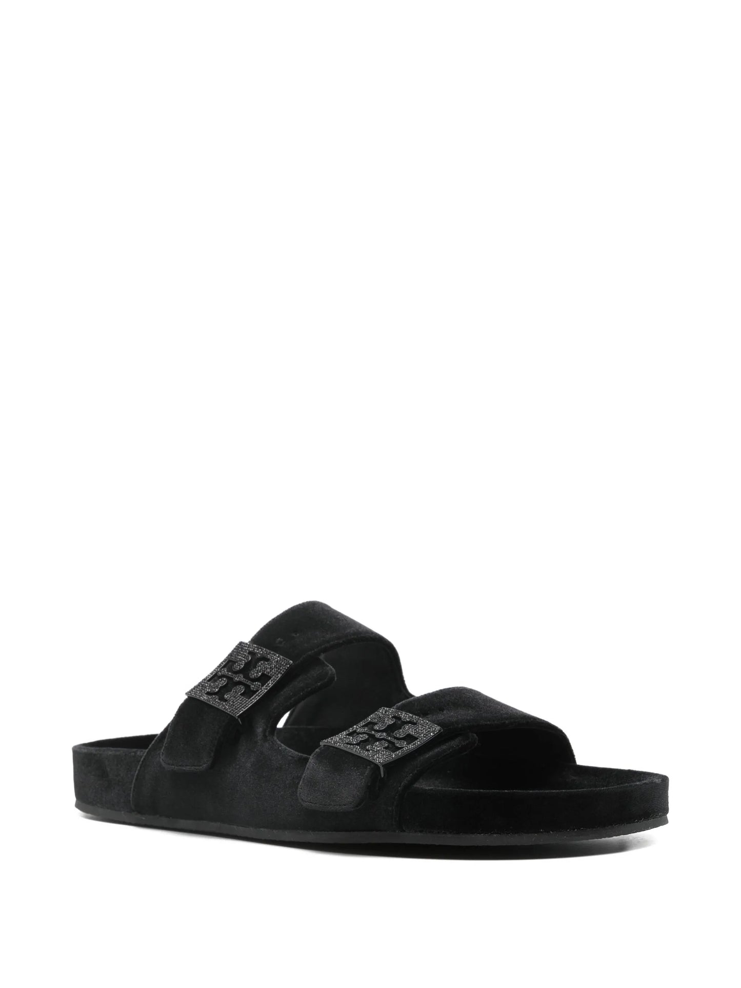 pave flat slide sandals