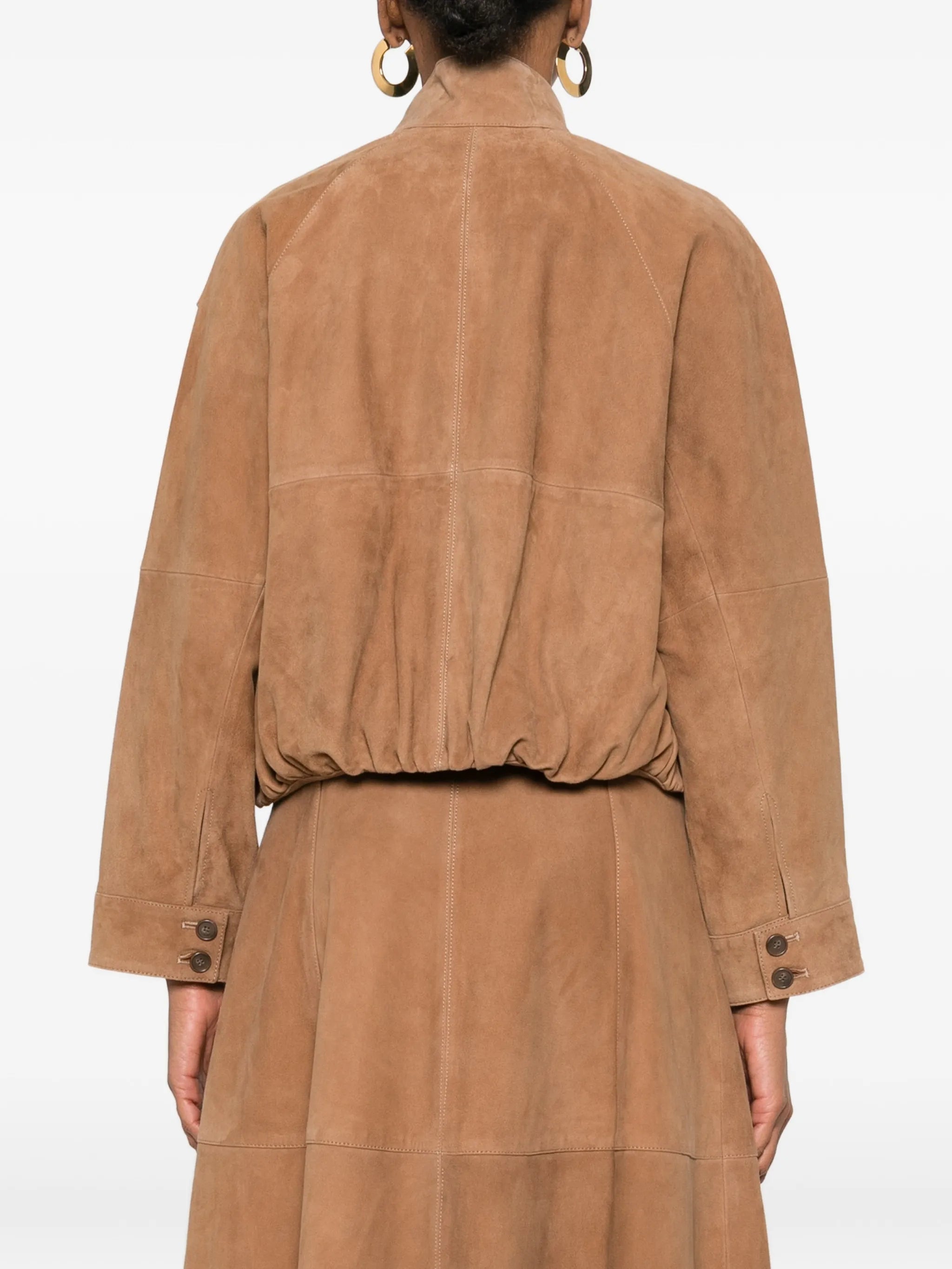 button suede jacket