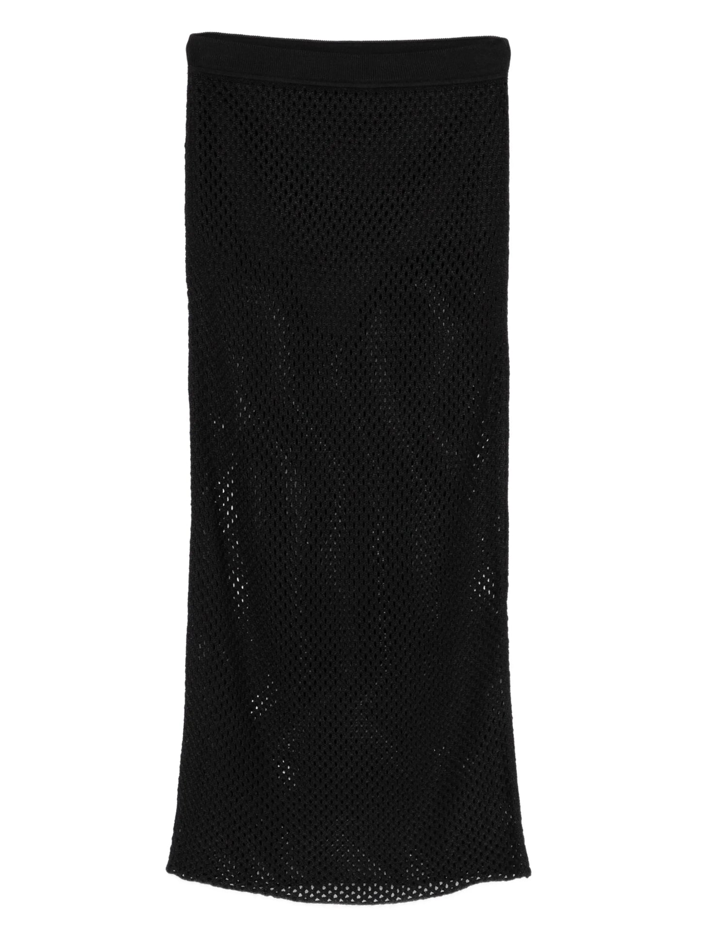 crochet-effect midi skirt