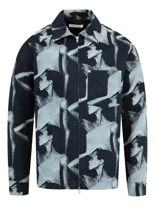 photographic-print zip jacket