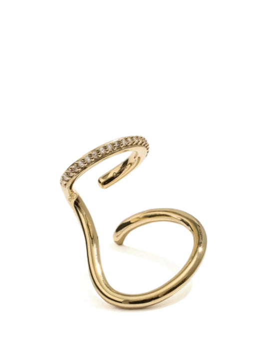 Sonder 14K yellow gold pavé ear cuff