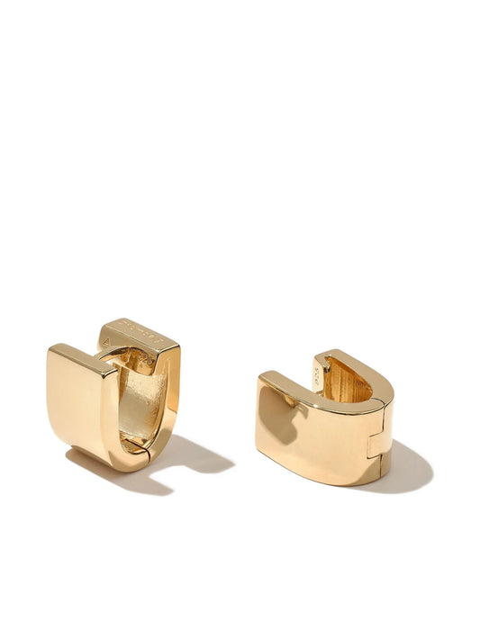 14K gold vermeil chunky square earring