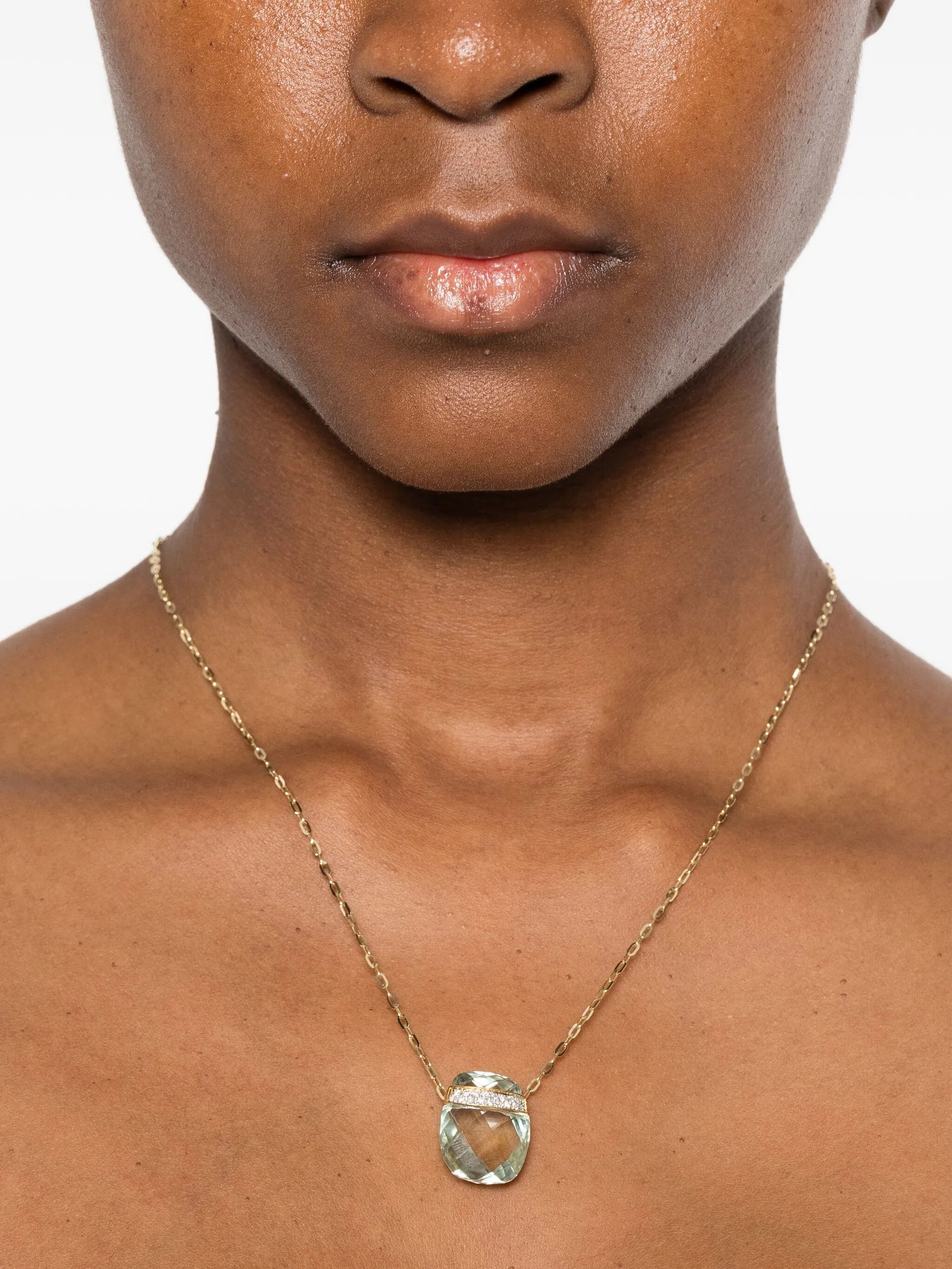 14K yellow gold diamond necklace