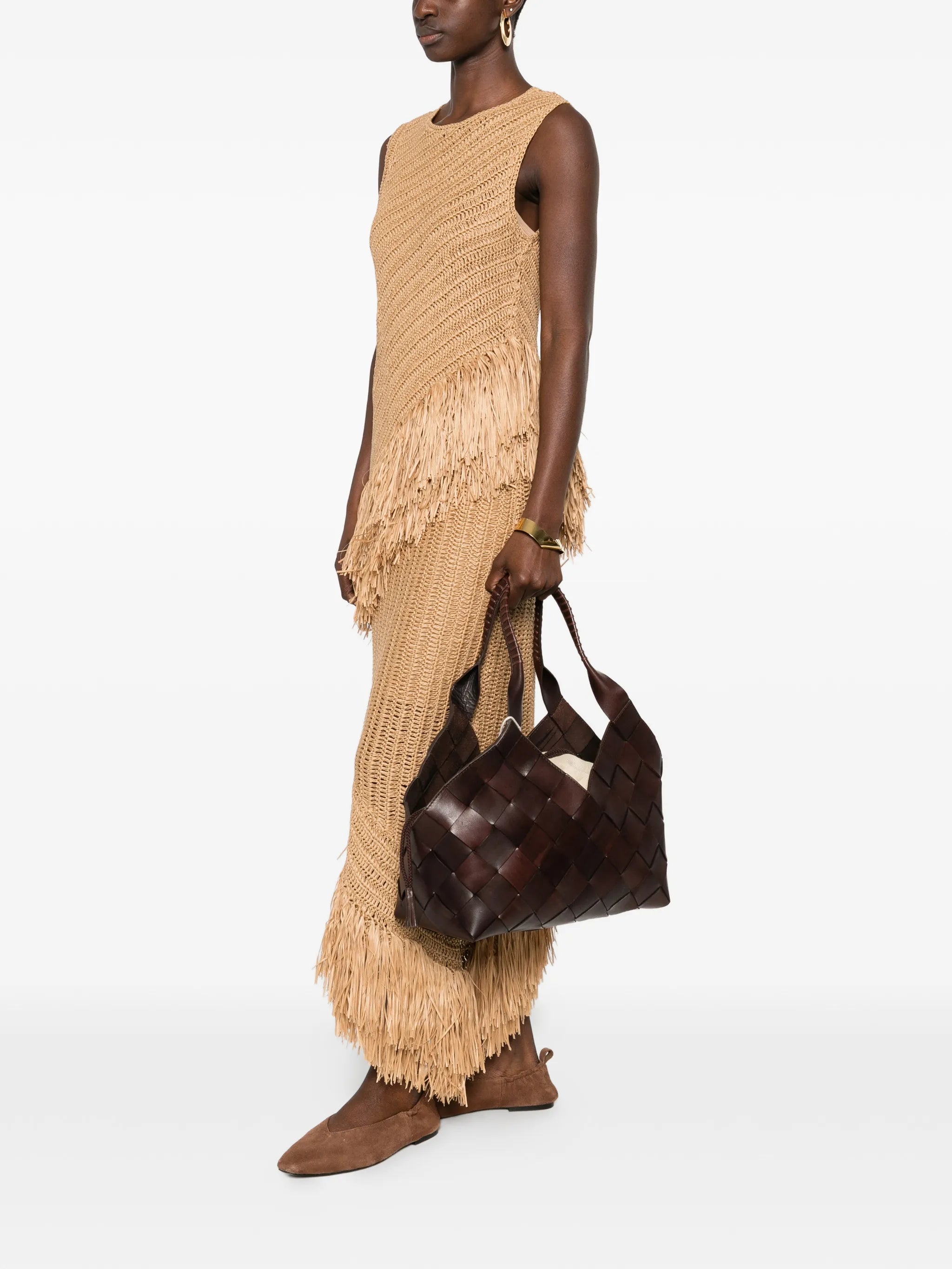 Castello woven-leather tote bag