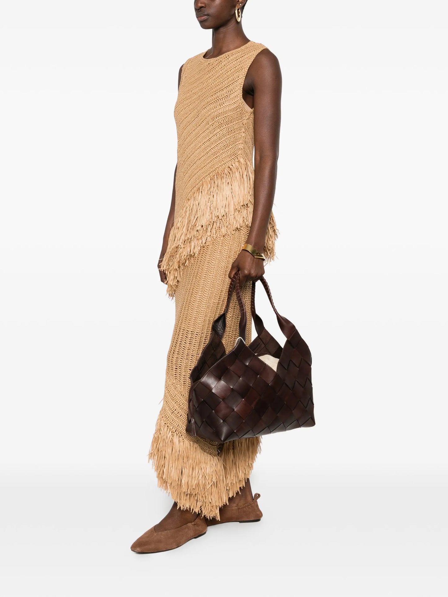 Castello woven-leather tote bag