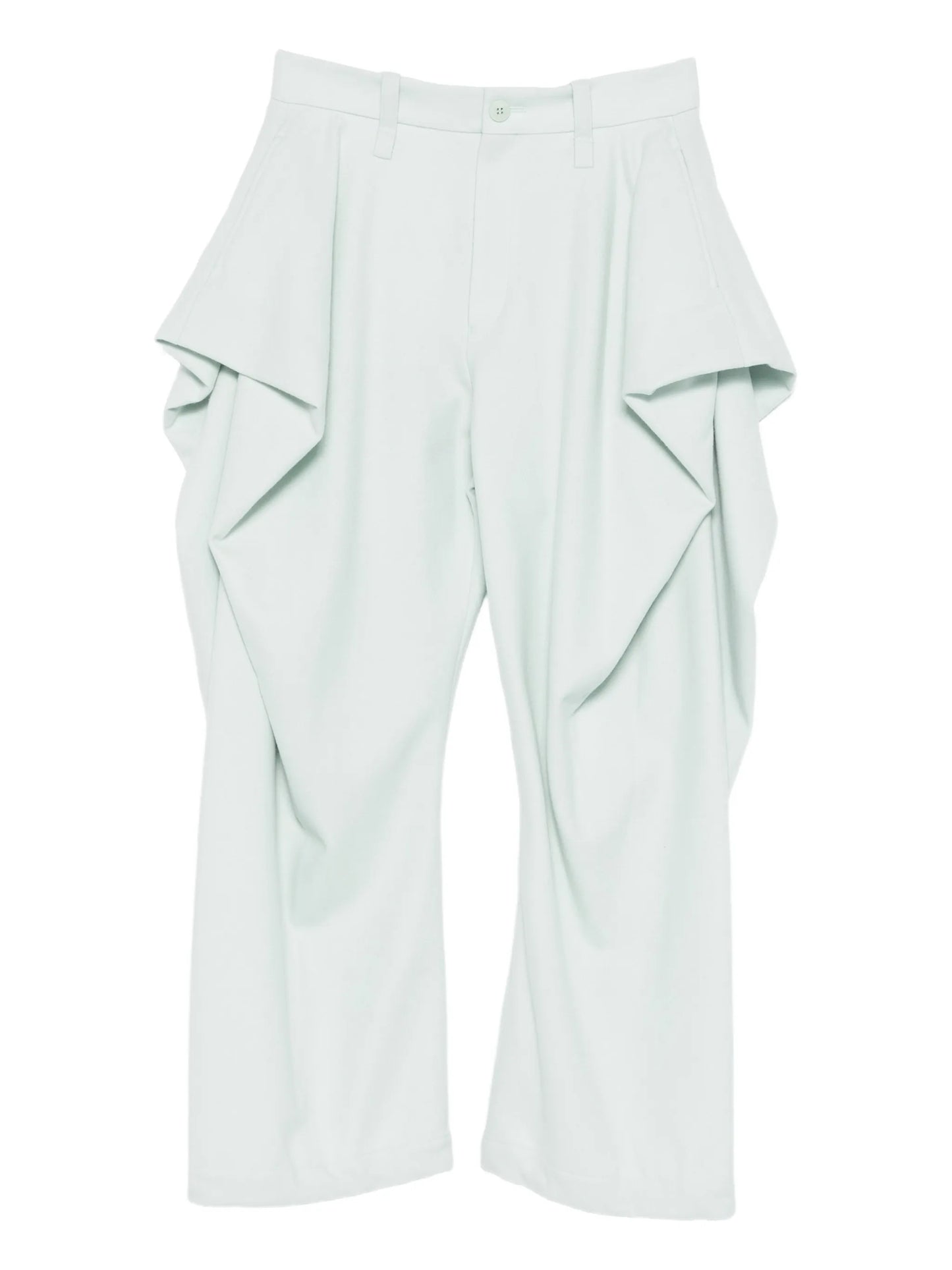 draping detail tweed wool trousers