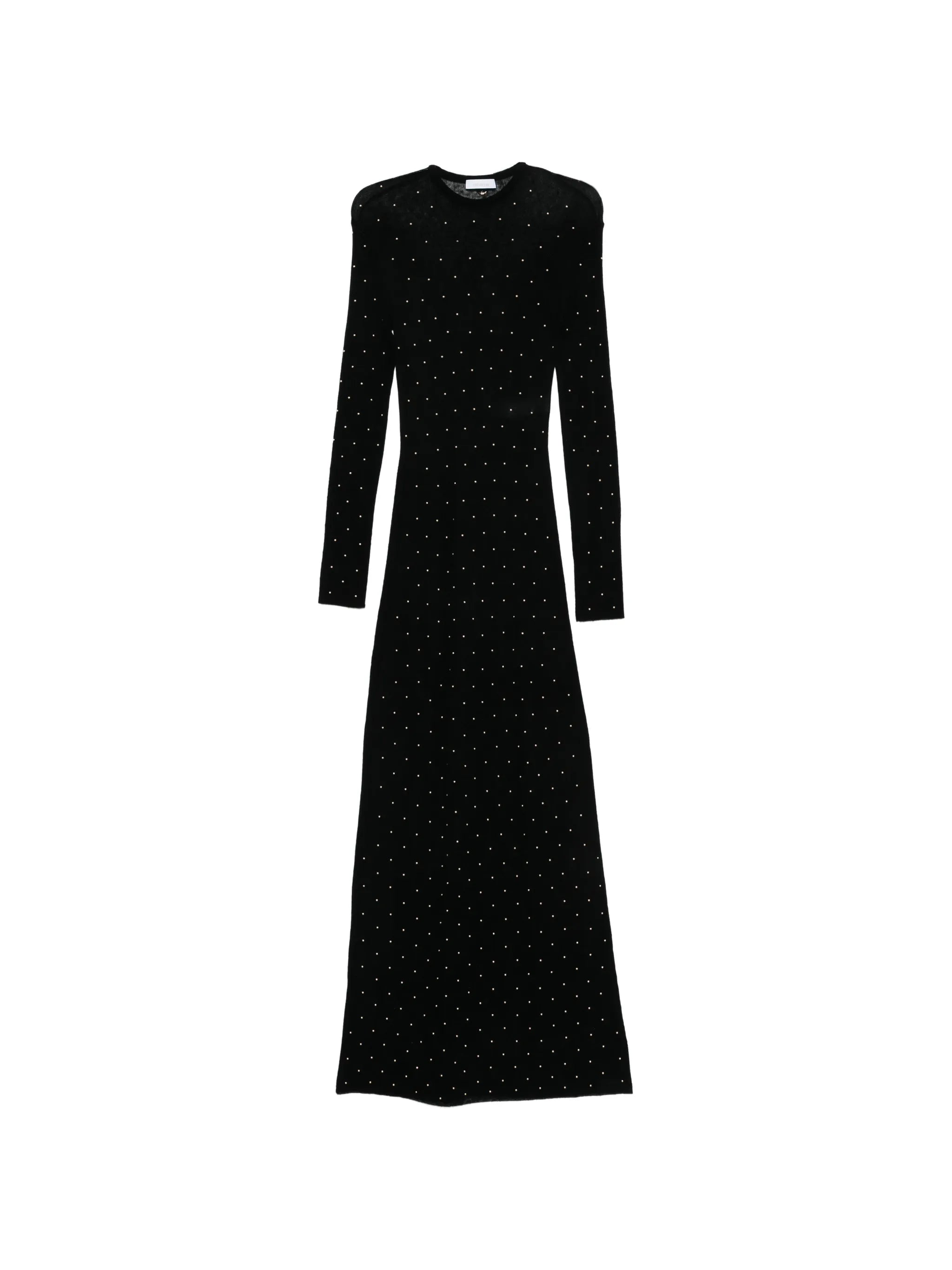 studded long-sleeve maxi dress