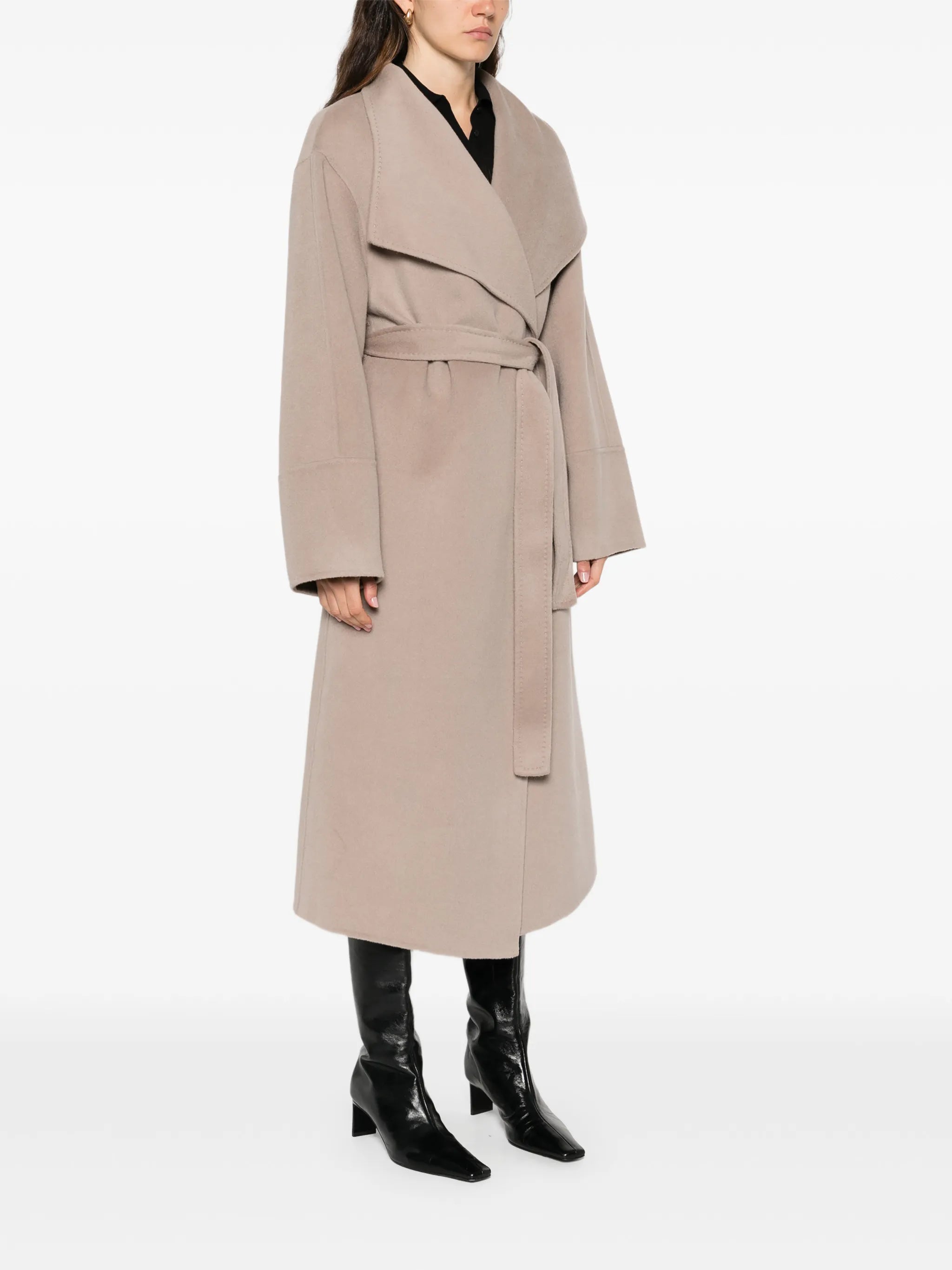 belted oversized coat