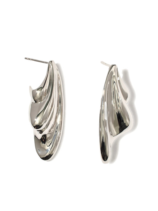 Statement Wave silver earrings
