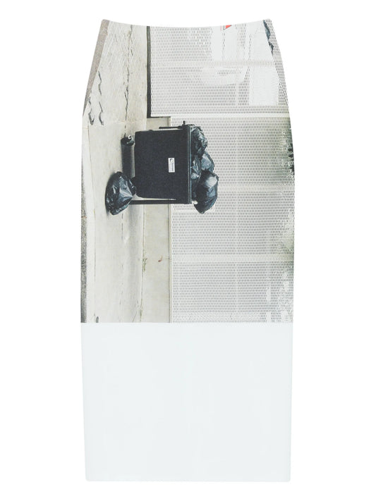 graphic-print street view pencil skirt