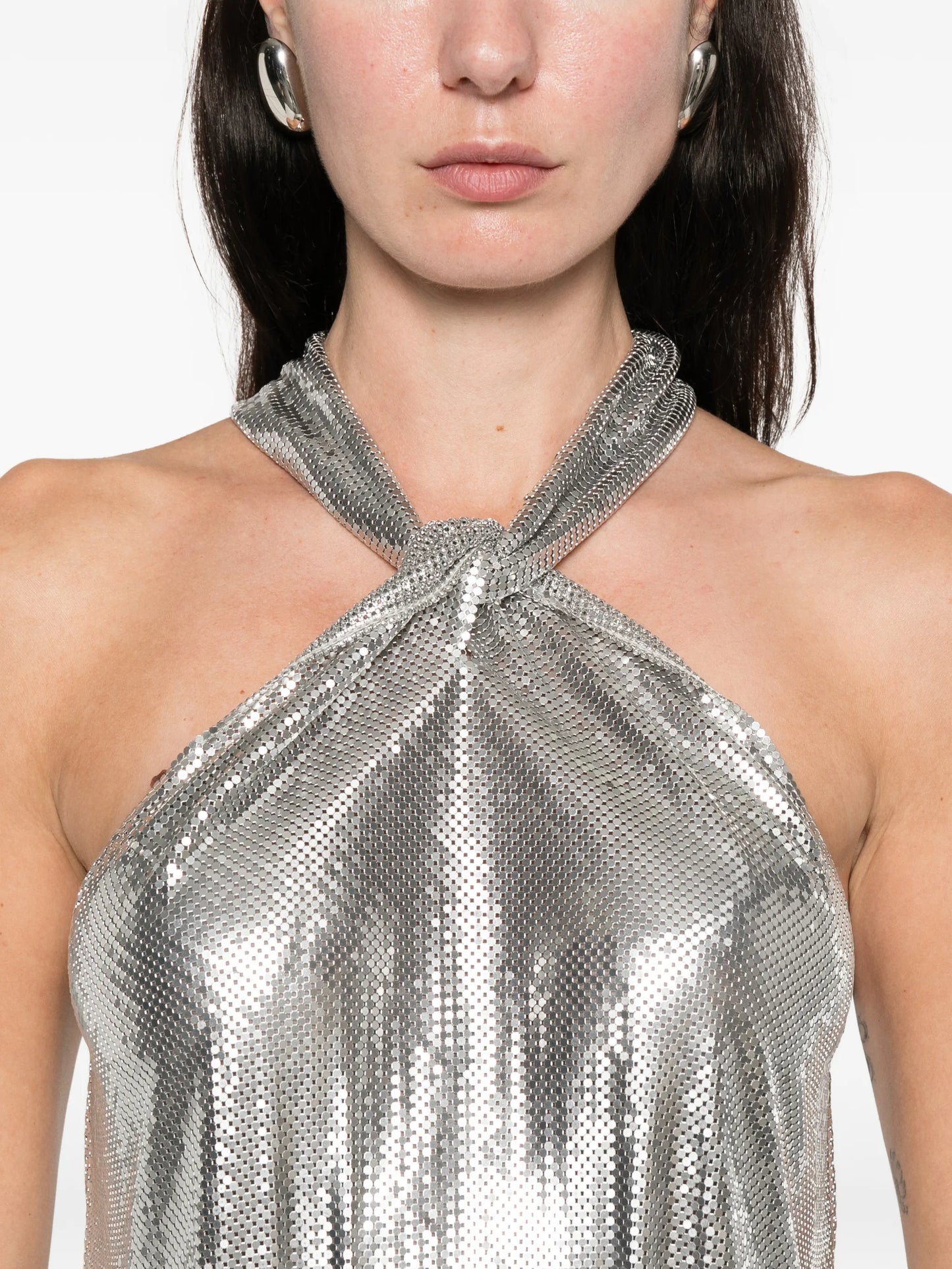 halterneck chainmail blouse
