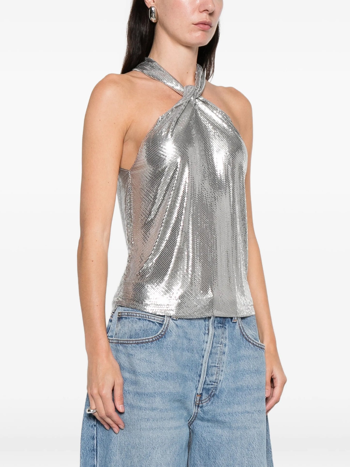 halterneck chainmail blouse