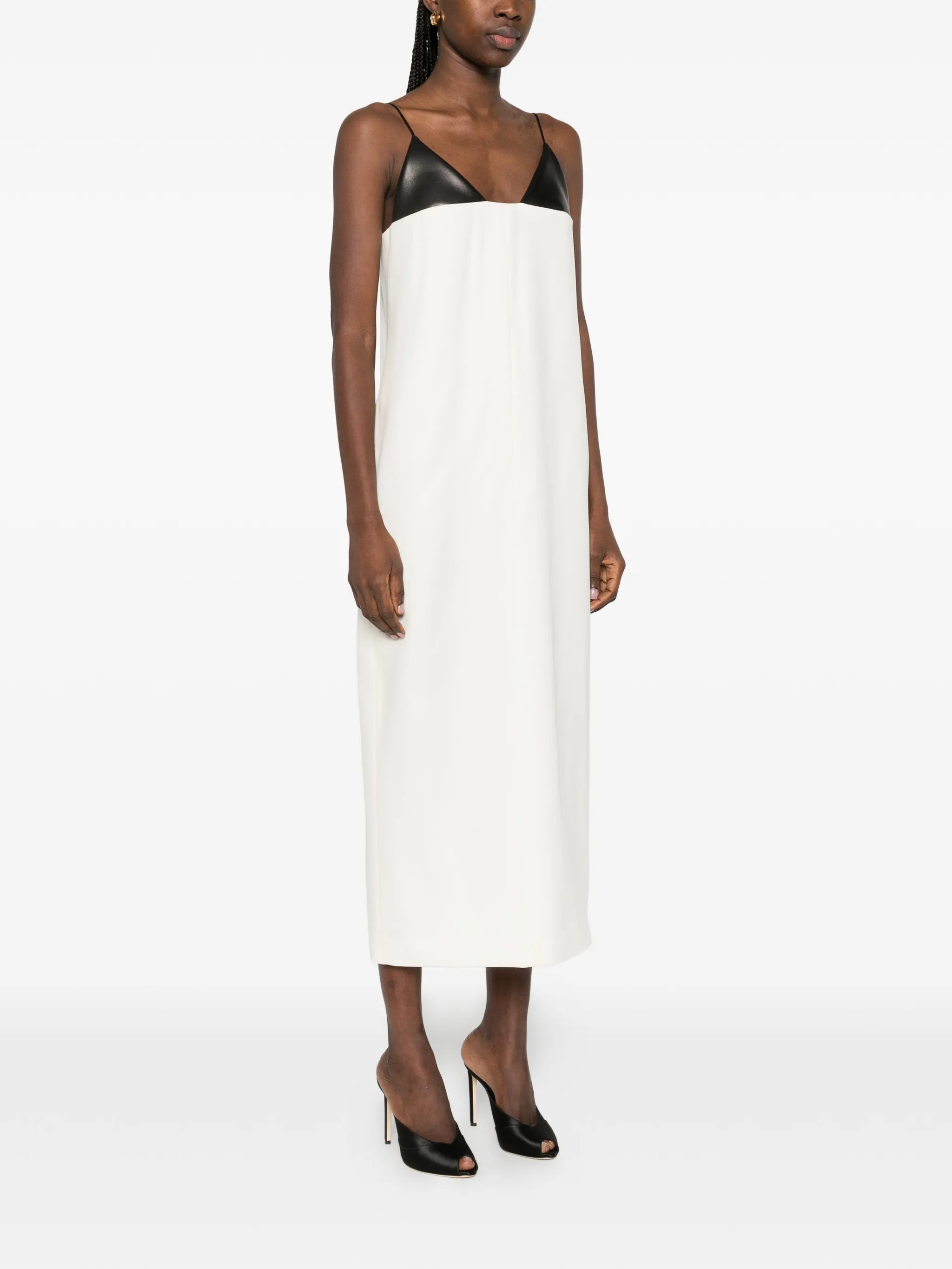 contrasting-panel midi dress