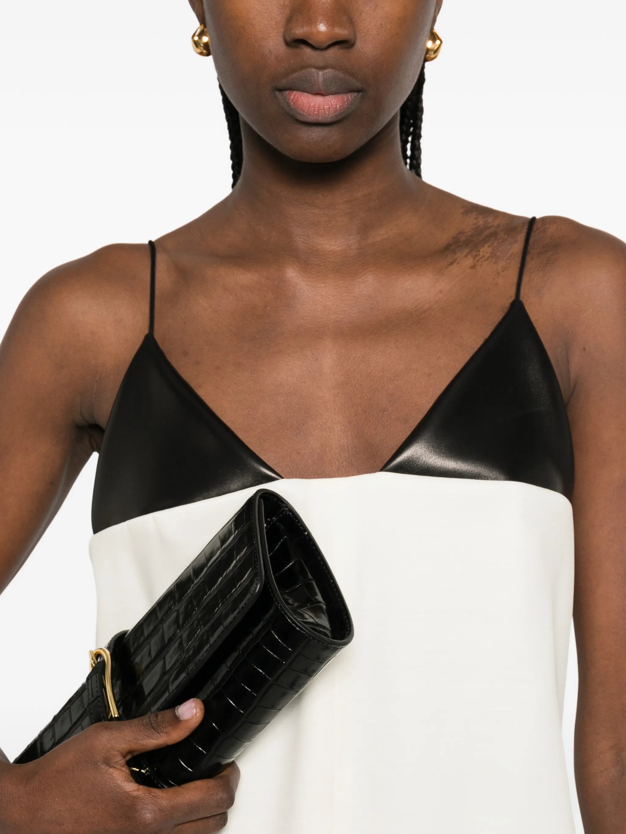 contrasting-panel midi dress